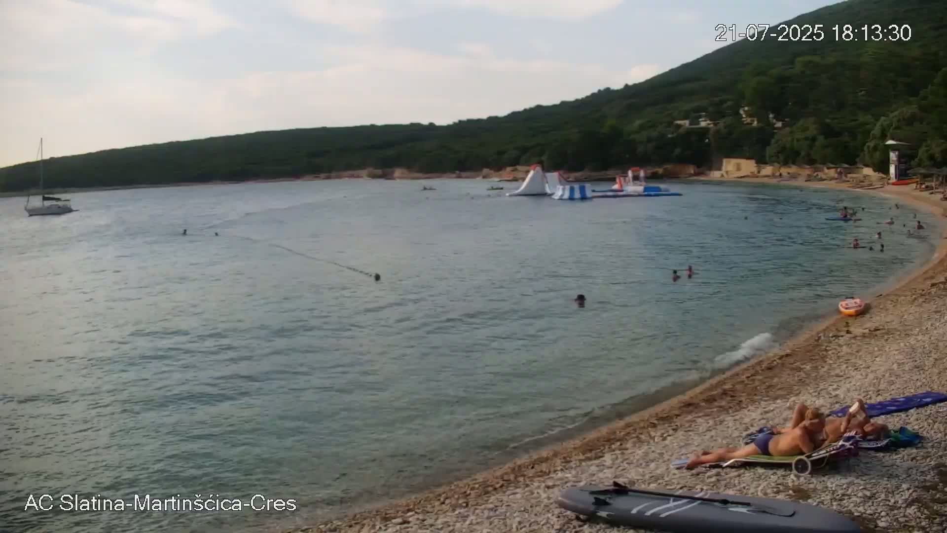 Otok Cres Island, Camp Plaza Slatina Beach Live Cam - Martinšćica, Cres, Primorje-Gorski Kotar, Croatia