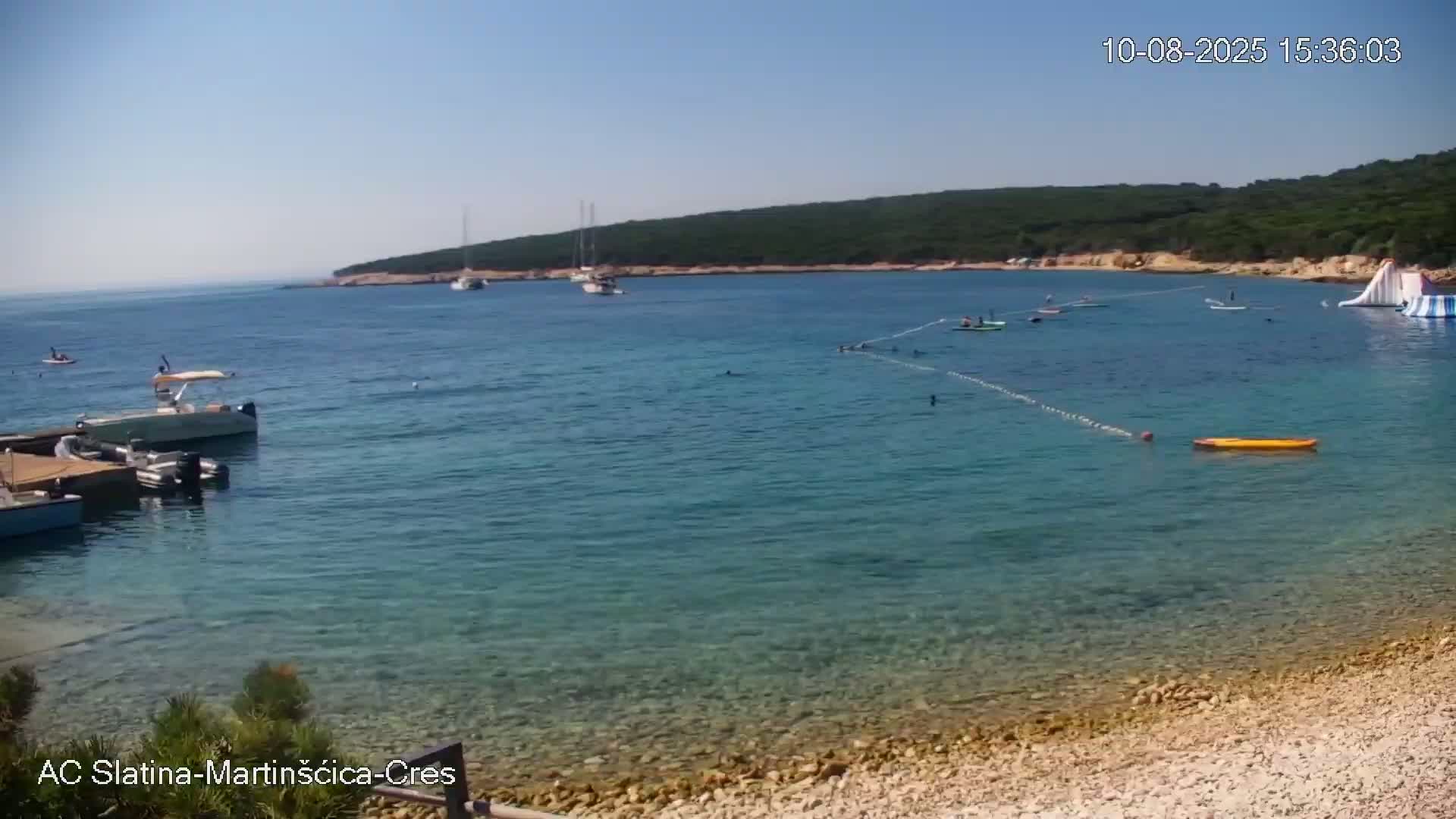 Otok Cres Island, Camp Plaza Slatina Beach Live Cam - Martinšćica, Cres, Primorje-Gorski Kotar, Croatia