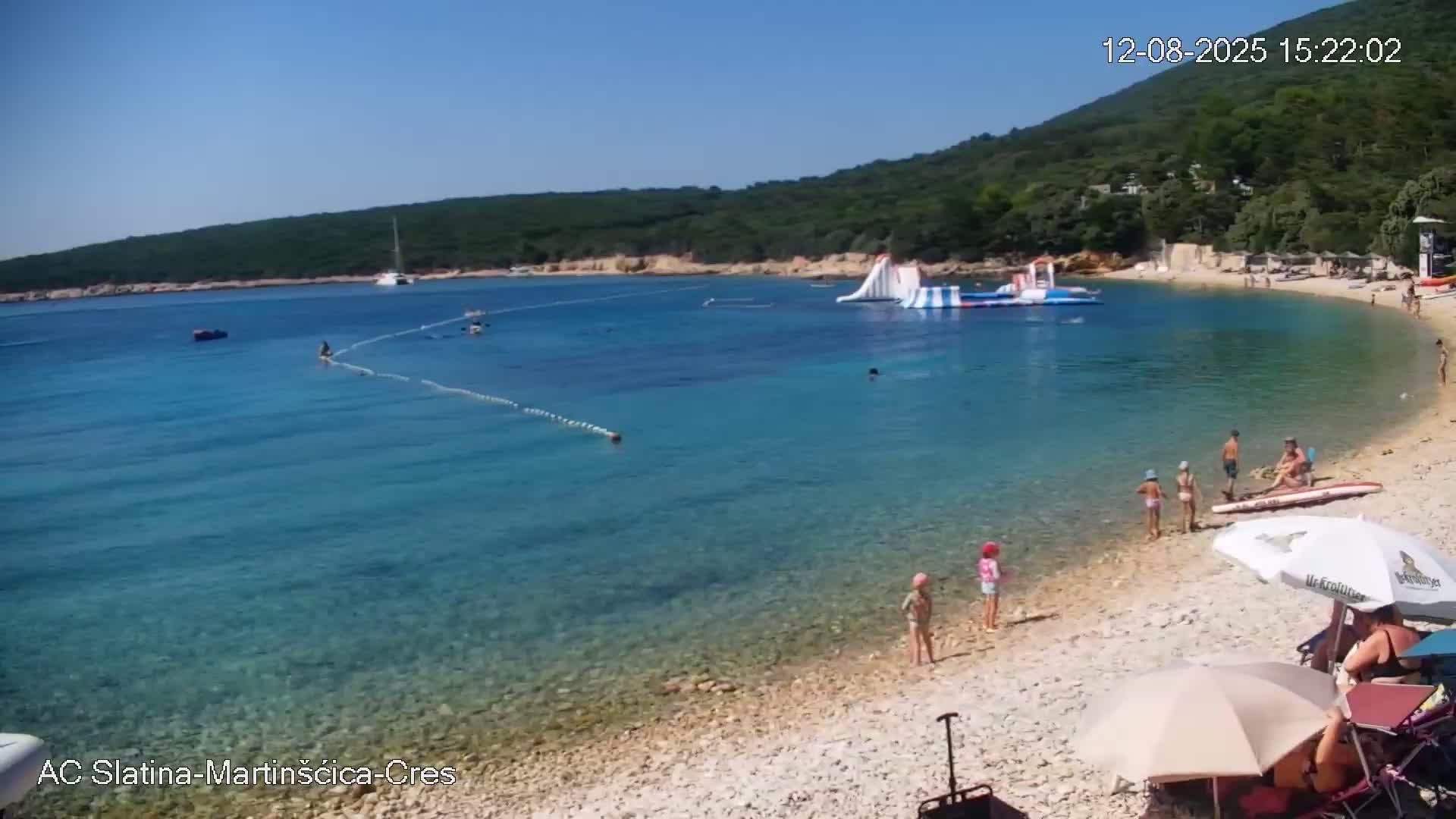 Otok Cres Island, Camp Plaza Slatina Beach Live Cam - Martinšćica, Cres, Primorje-Gorski Kotar, Croatia
