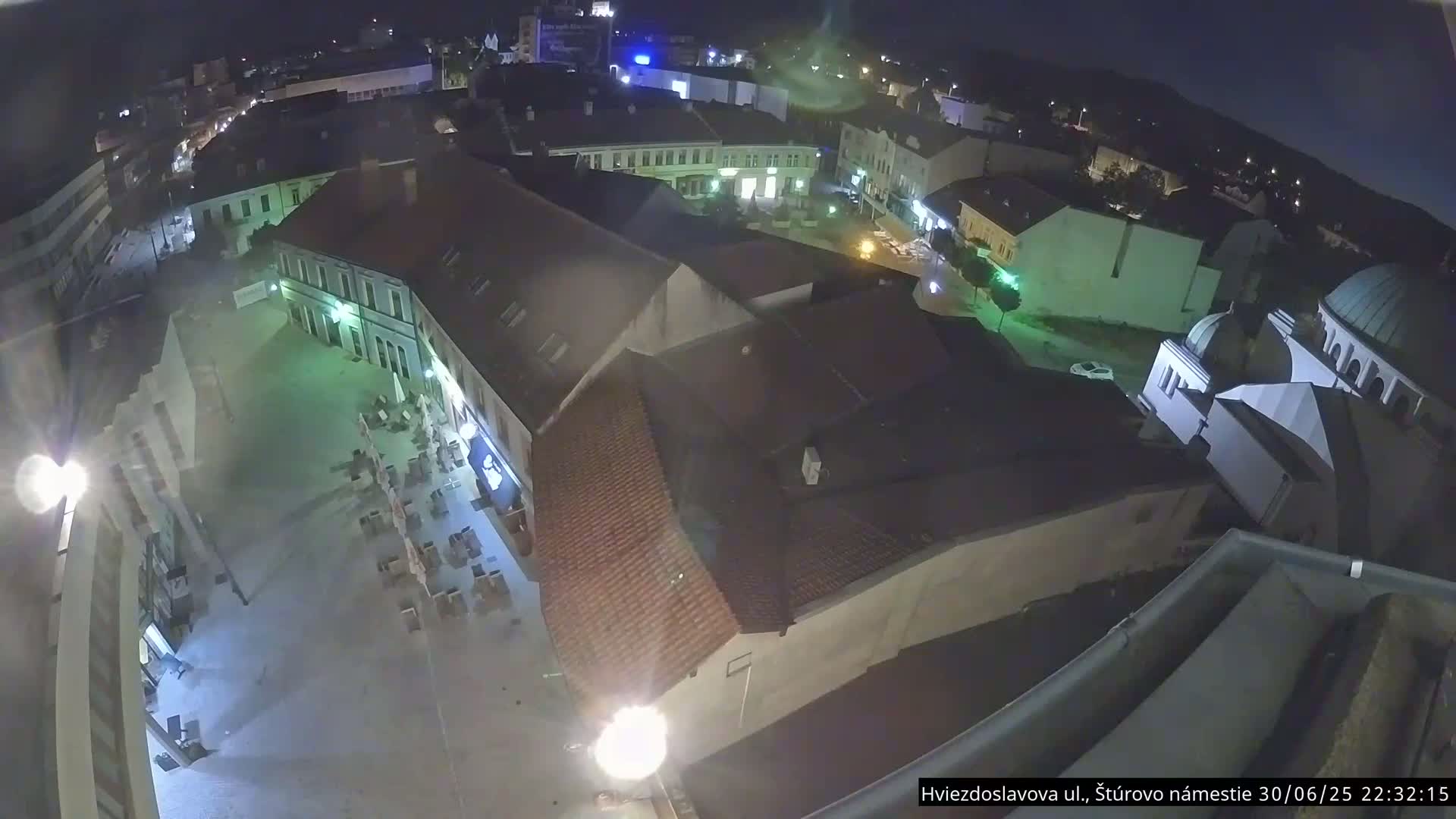 Trenčín Hviezdoslavova ul. Street &. Štúrovo Námestie Square West View Skyline Live Cam -  Trencin, Okres Trencin, Slovakia