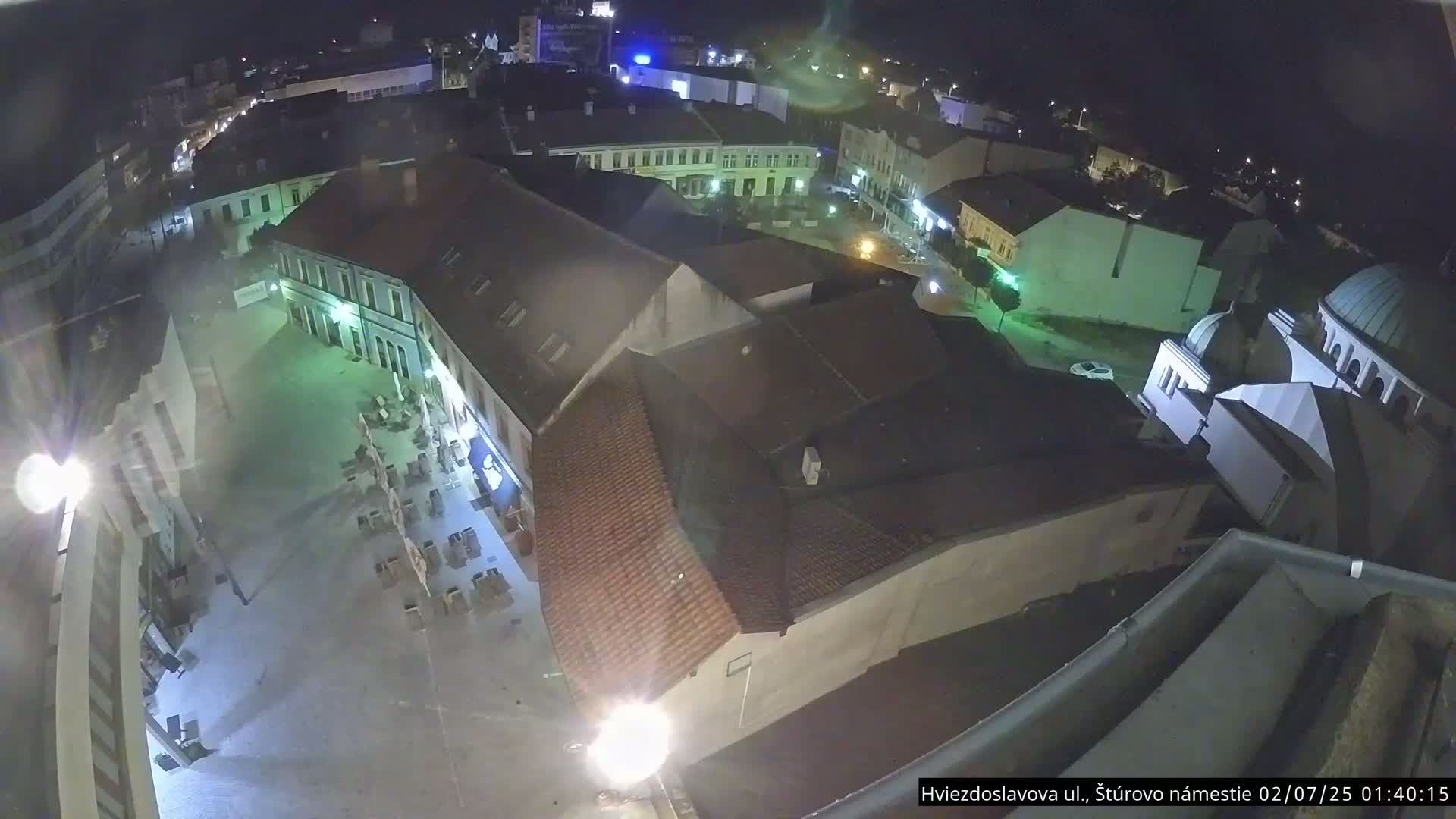 Trenčín Hviezdoslavova ul. Street &. Štúrovo Námestie Square West View Skyline Live Cam -  Trencin, Okres Trencin, Slovakia