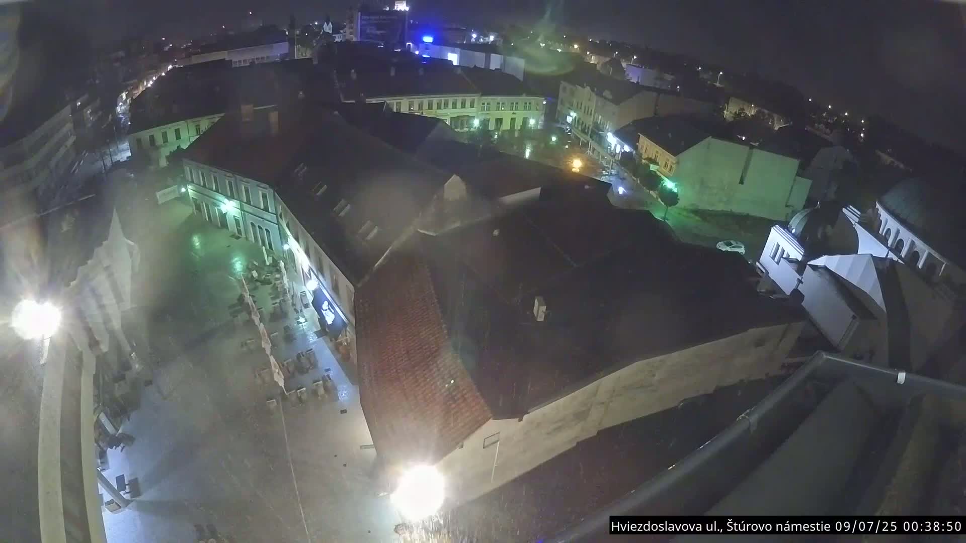 Trenčín Hviezdoslavova ul. Street &. Štúrovo Námestie Square West View Skyline Live Cam -  Trencin, Okres Trencin, Slovakia