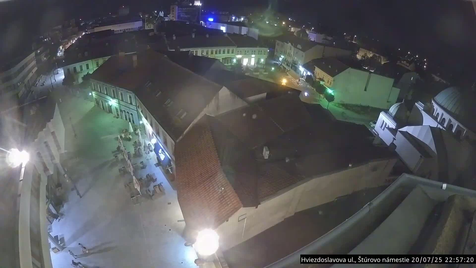 Trenčín Hviezdoslavova ul. Street &. Štúrovo Námestie Square West View Skyline Live Cam -  Trencin, Okres Trencin, Slovakia