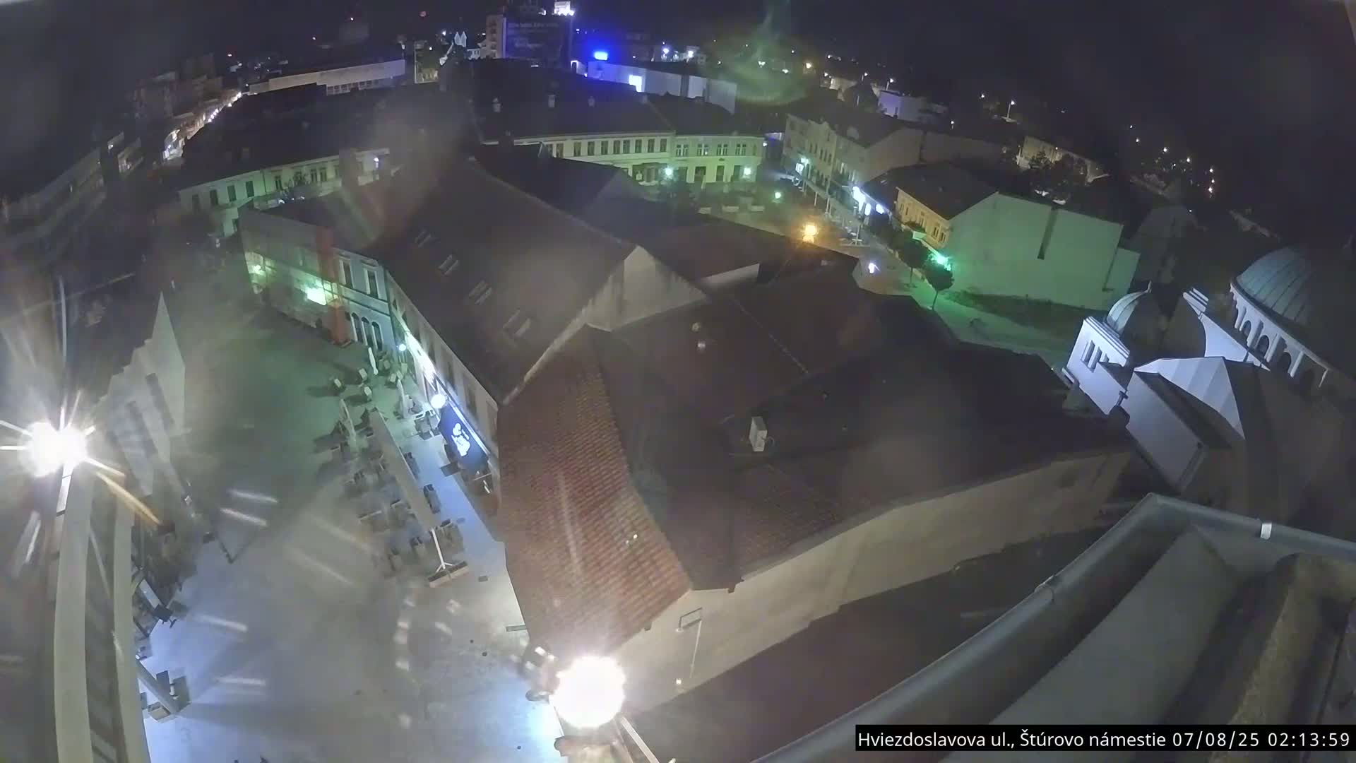 Trenčín Hviezdoslavova ul. Street &. Štúrovo Námestie Square West View Skyline Live Cam -  Trencin, Okres Trencin, Slovakia