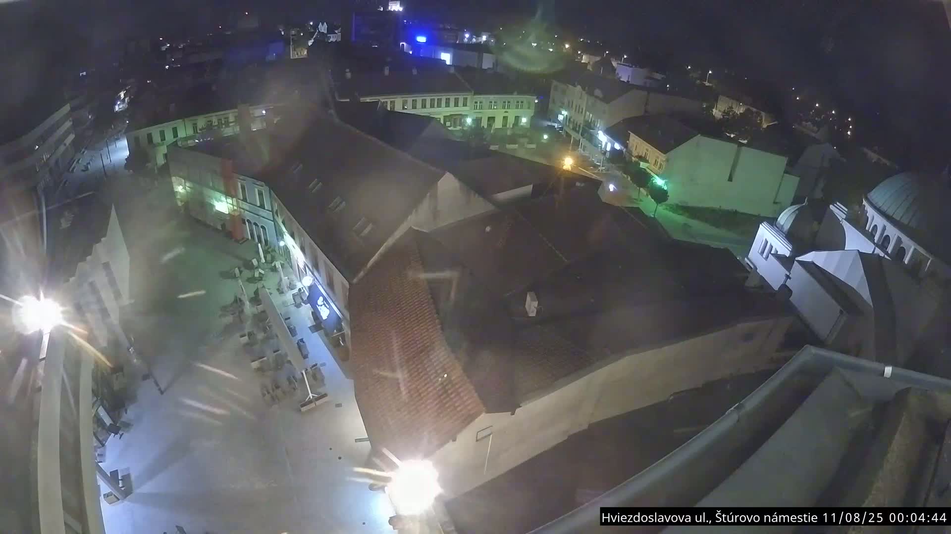 Trenčín Hviezdoslavova ul. Street &. Štúrovo Námestie Square West View Skyline Live Cam -  Trencin, Okres Trencin, Slovakia
