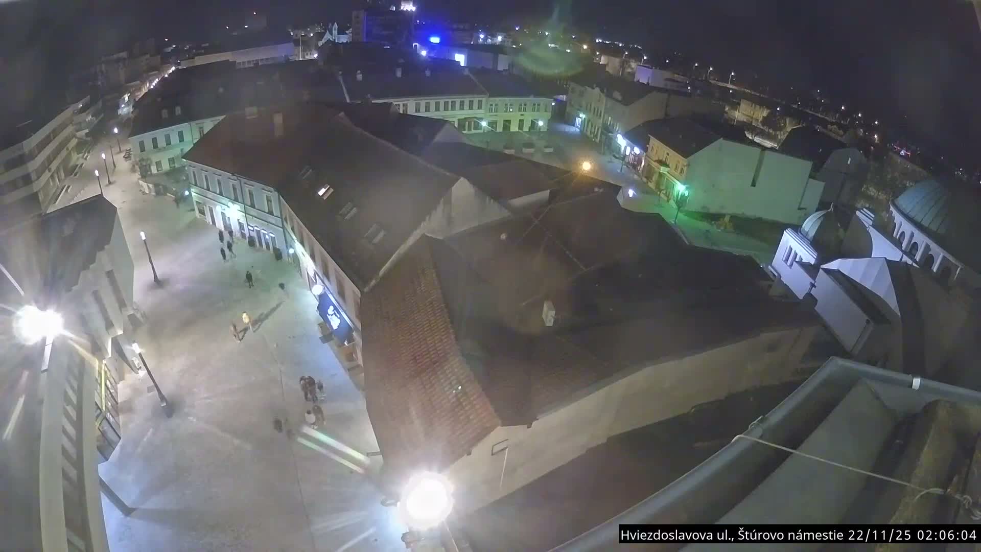 Trenčín Hviezdoslavova ul. Street &. Štúrovo Námestie Square West View Skyline Live Cam -  Trencin, Okres Trencin, Slovakia