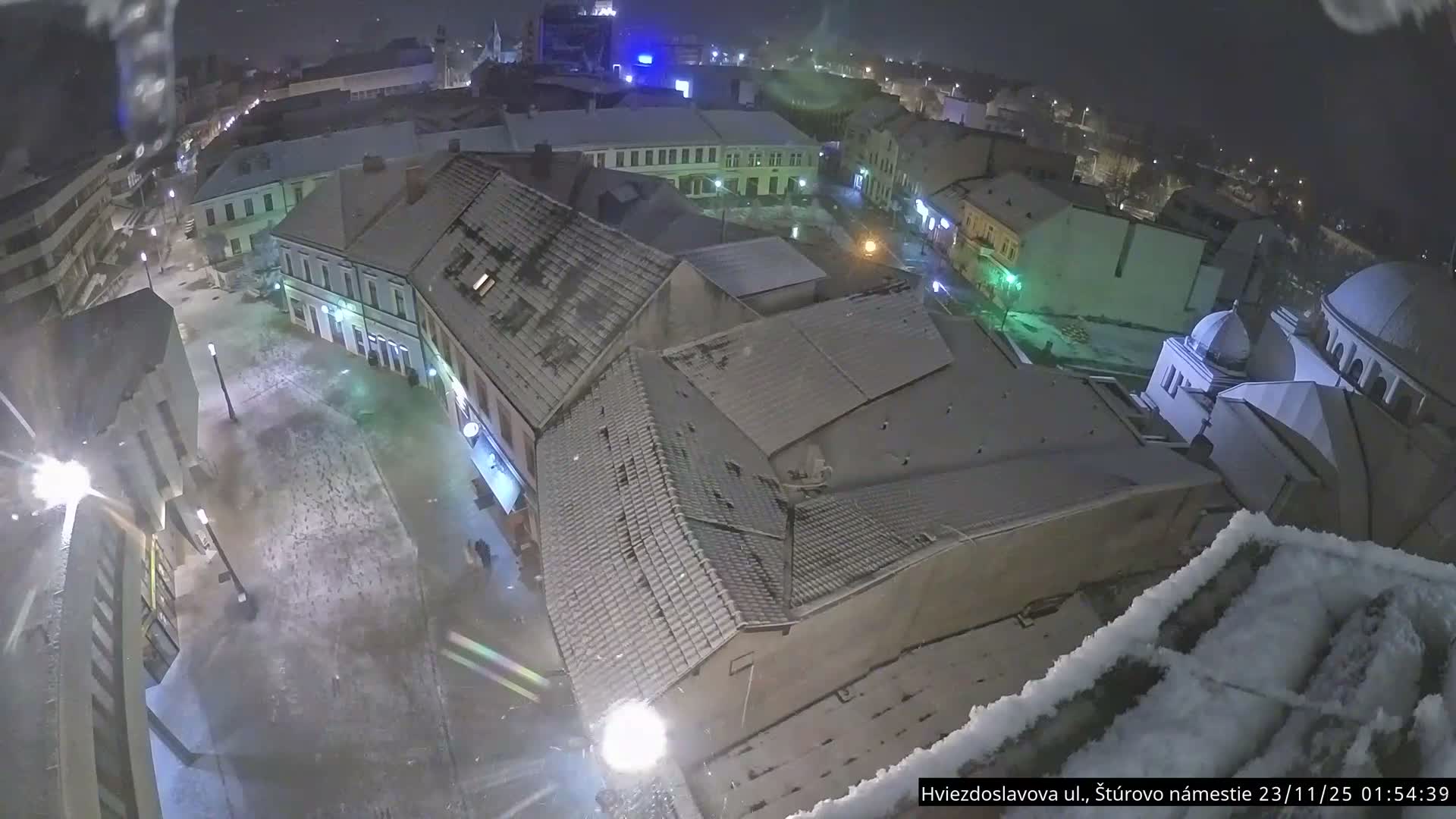 Trenčín Hviezdoslavova ul. Street &. Štúrovo Námestie Square West View Skyline Live Cam -  Trencin, Okres Trencin, Slovakia
