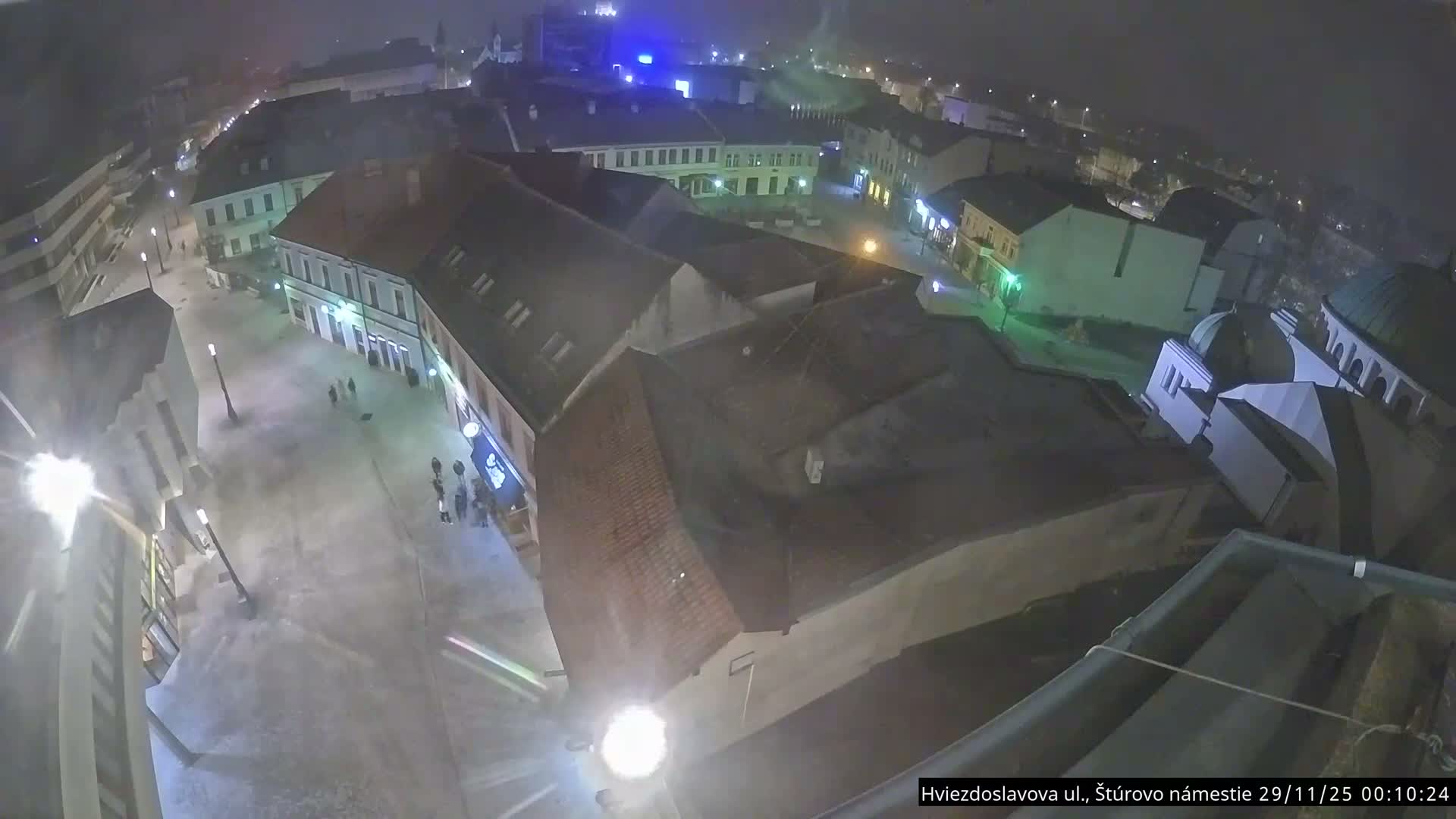 Trenčín Hviezdoslavova ul. Street &. Štúrovo Námestie Square West View Skyline Live Cam -  Trencin, Okres Trencin, Slovakia