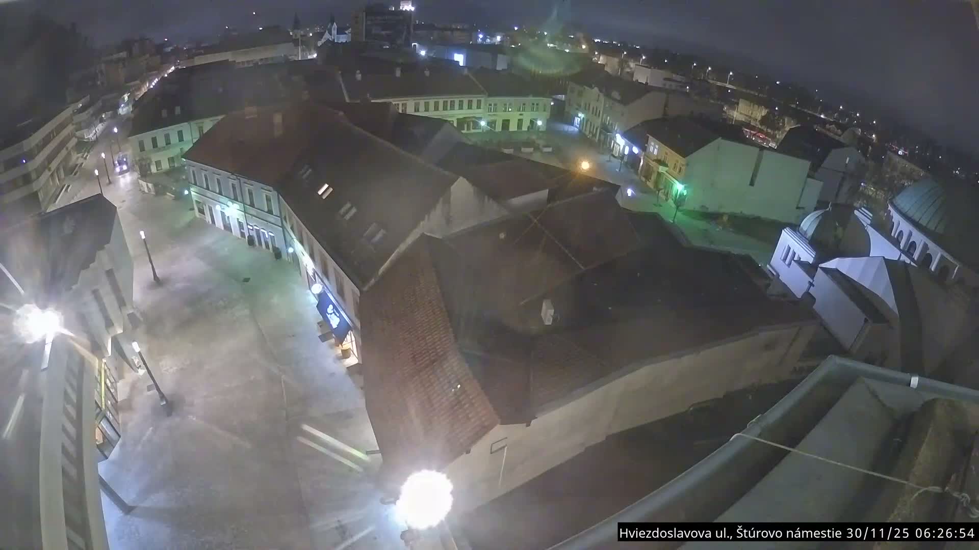 Trenčín Hviezdoslavova ul. Street &. Štúrovo Námestie Square West View Skyline Live Cam -  Trencin, Okres Trencin, Slovakia