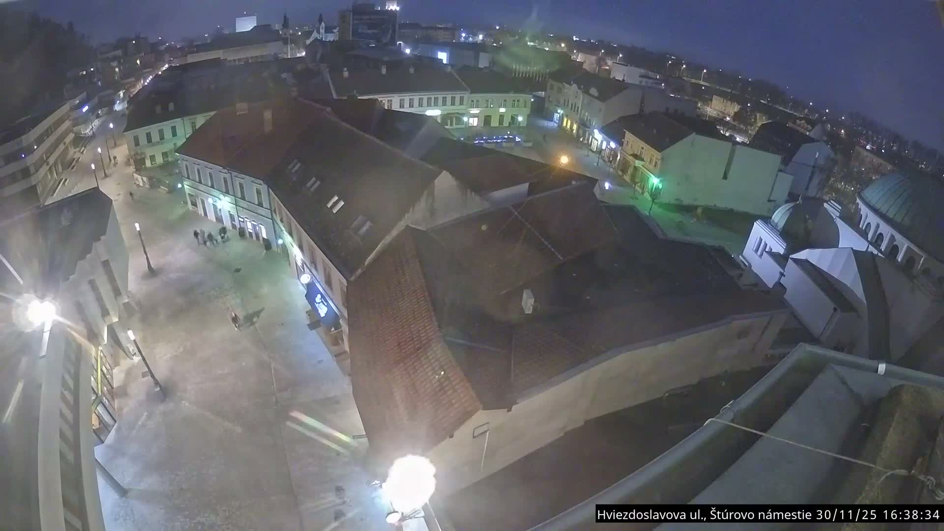 Trenčín Hviezdoslavova ul. Street &. Štúrovo Námestie Square West View Skyline Live Cam -  Trencin, Okres Trencin, Slovakia