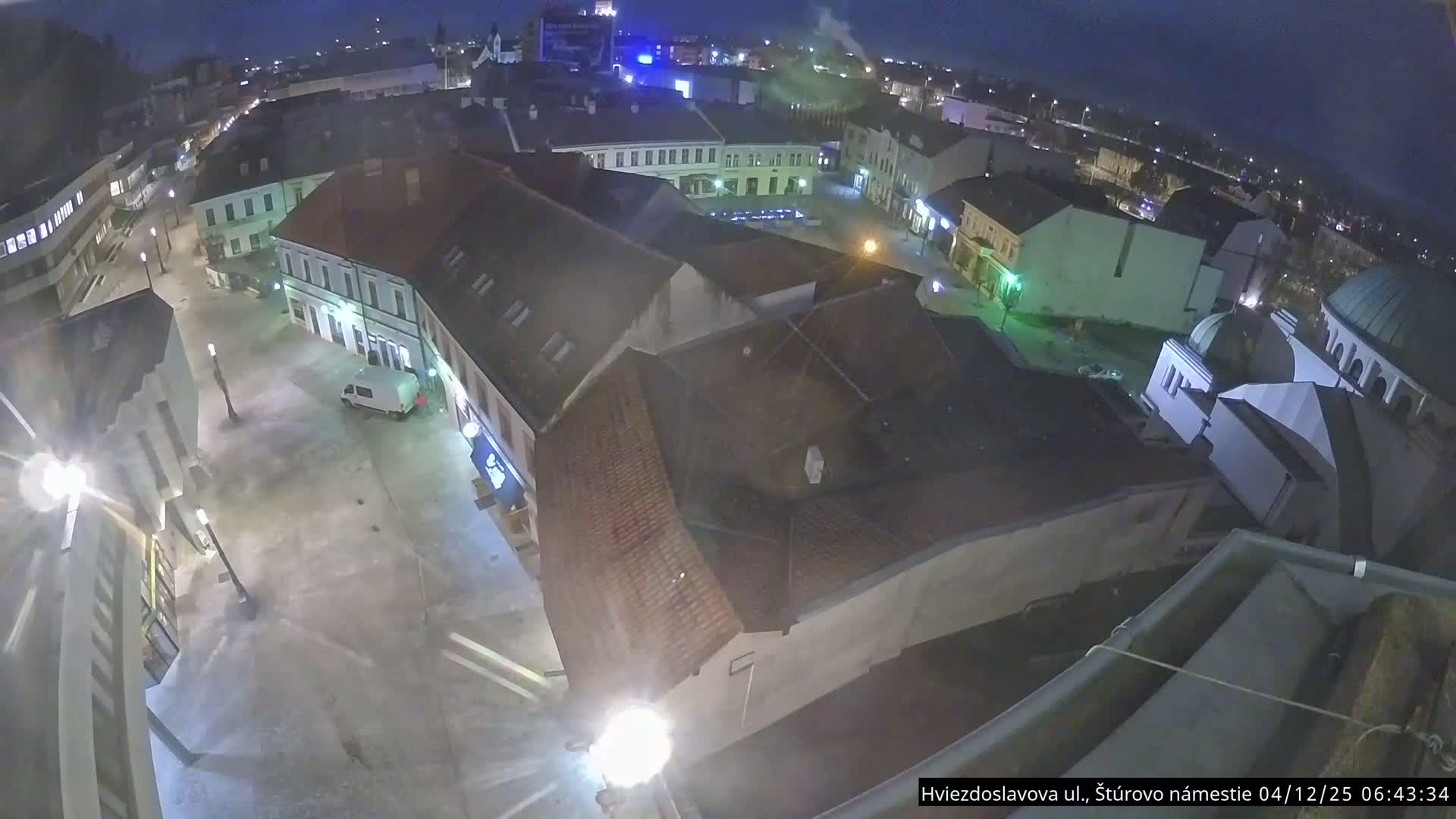 Trenčín Hviezdoslavova ul. Street &. Štúrovo Námestie Square West View Skyline Live Cam -  Trencin, Okres Trencin, Slovakia