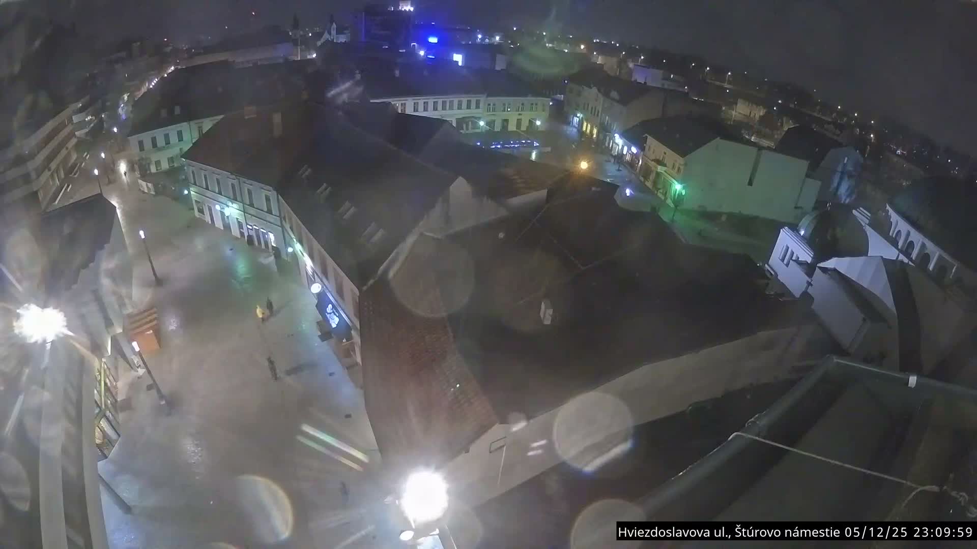 Trenčín Hviezdoslavova ul. Street &. Štúrovo Námestie Square West View Skyline Live Cam -  Trencin, Okres Trencin, Slovakia