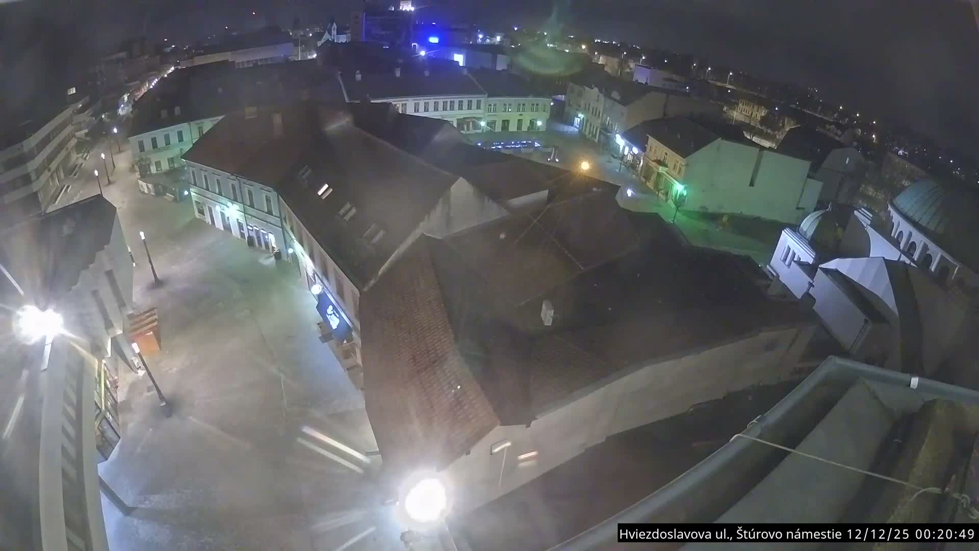 Trenčín Hviezdoslavova ul. Street &. Štúrovo Námestie Square West View Skyline Live Cam -  Trencin, Okres Trencin, Slovakia