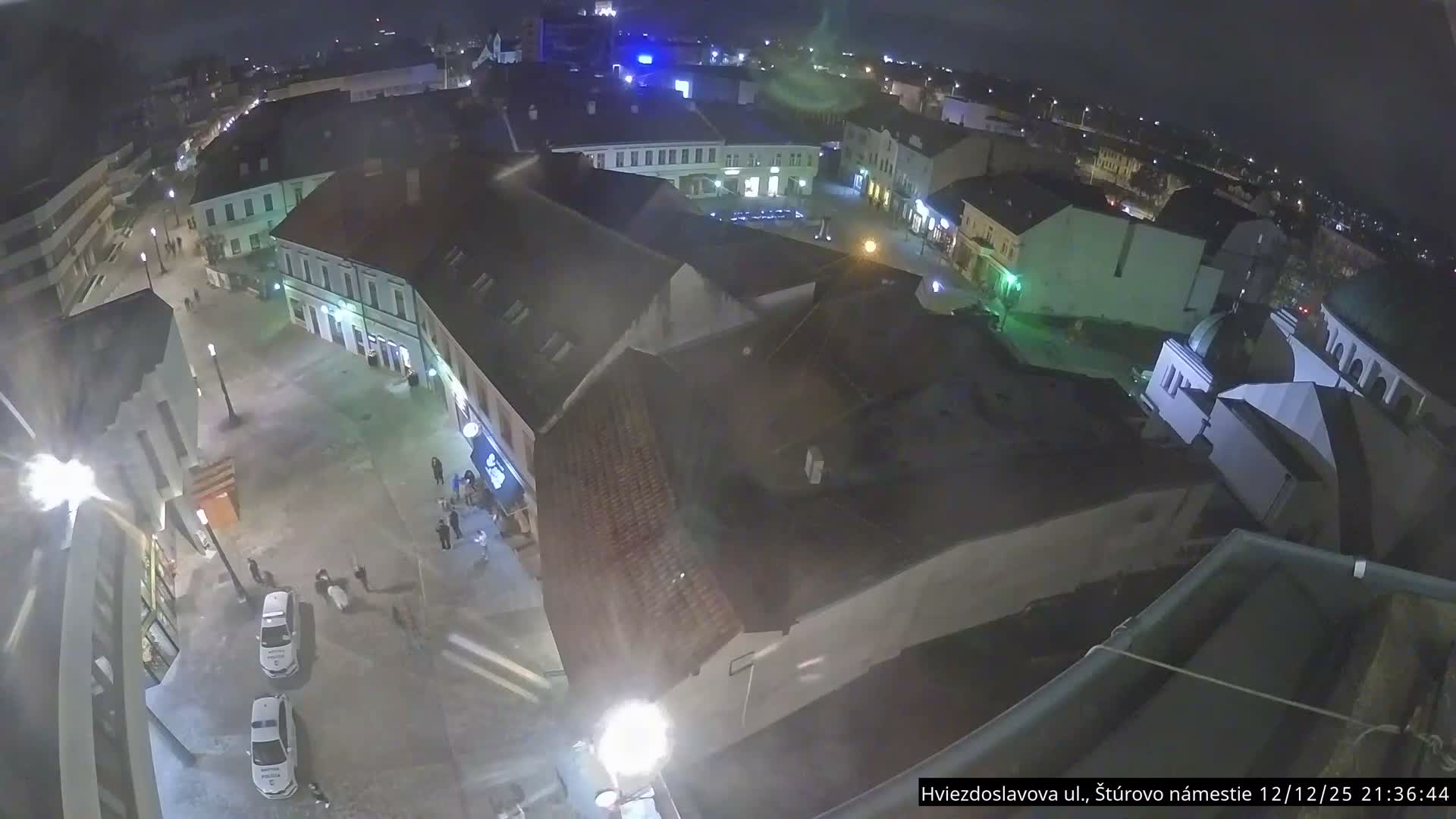 Trenčín Hviezdoslavova ul. Street &. Štúrovo Námestie Square West View Skyline Live Cam -  Trencin, Okres Trencin, Slovakia