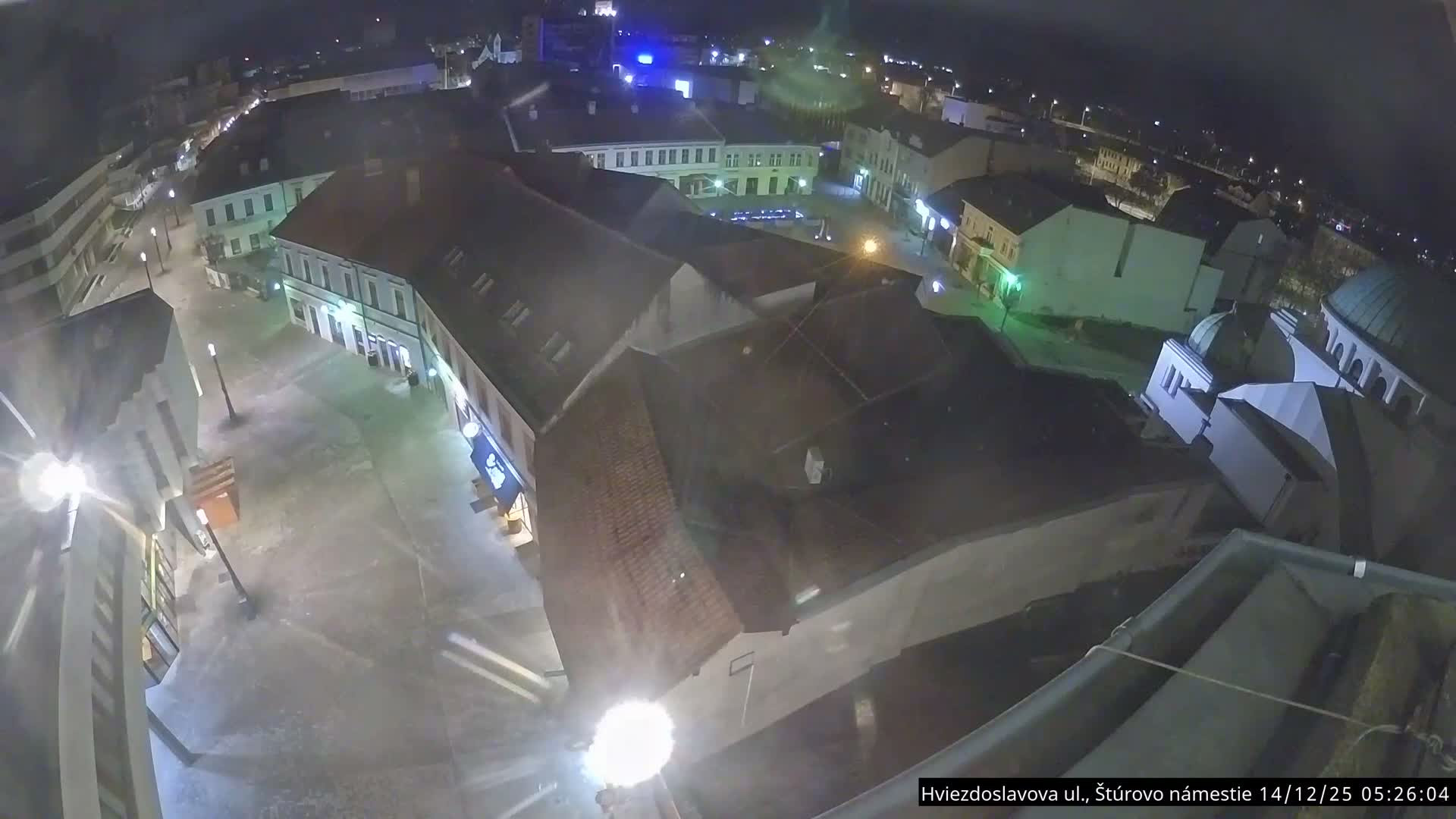 Trenčín Hviezdoslavova ul. Street &. Štúrovo Námestie Square West View Skyline Live Cam -  Trencin, Okres Trencin, Slovakia