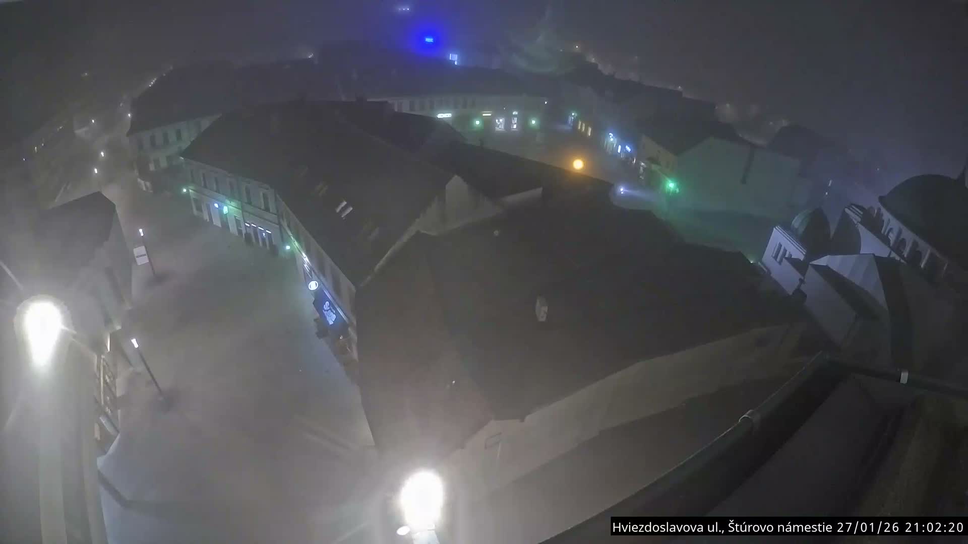 Trenčín Hviezdoslavova ul. Street &. Štúrovo Námestie Square West View Skyline Live Cam -  Trencin, Okres Trencin, Slovakia