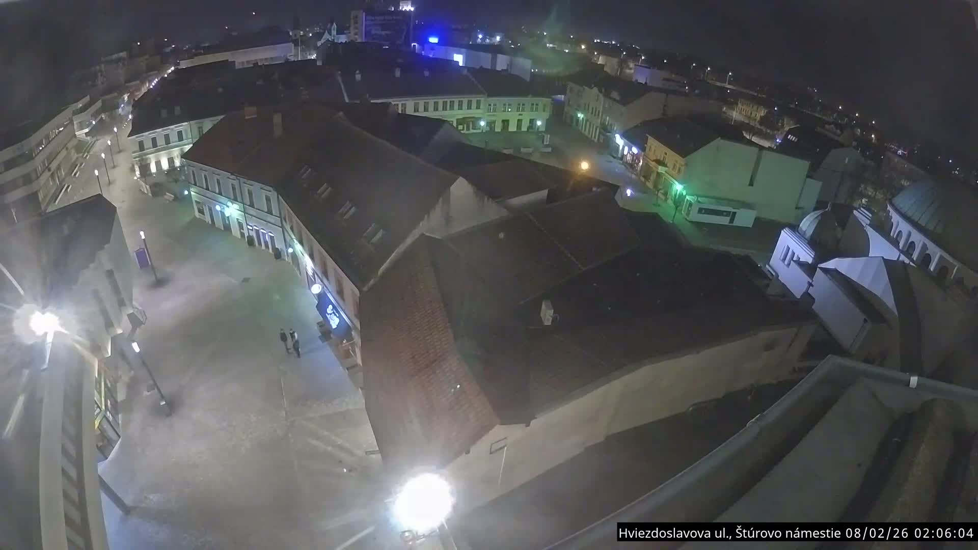Trenčín Hviezdoslavova ul. Street &. Štúrovo Námestie Square West View Skyline Live Cam -  Trencin, Okres Trencin, Slovakia