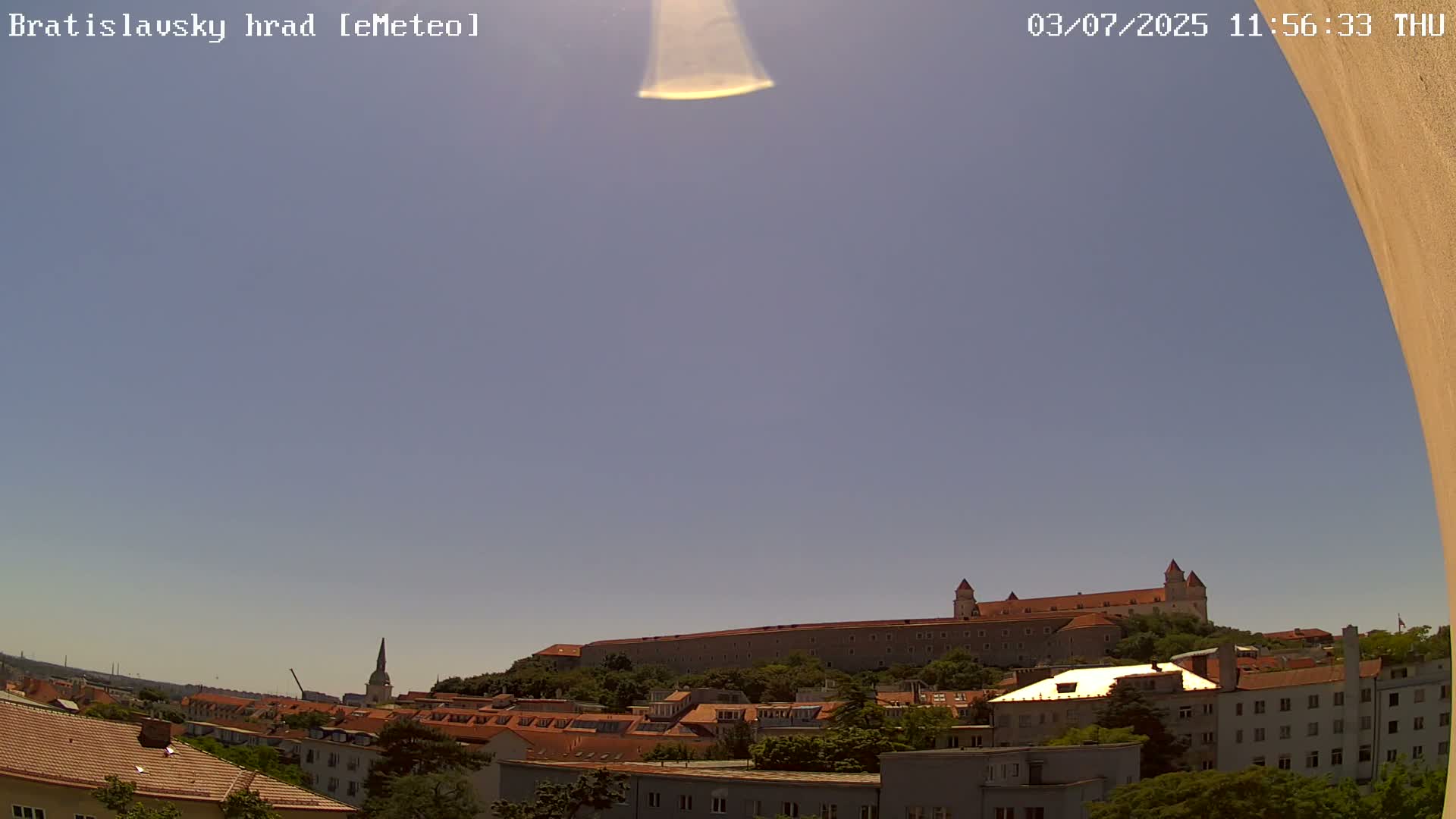 Bratislava, Bratislavský hrad (Bratislava Castle) South View Live Cam - Stare Mesto, Okres Bratislava I, Bratislava, Slovakia