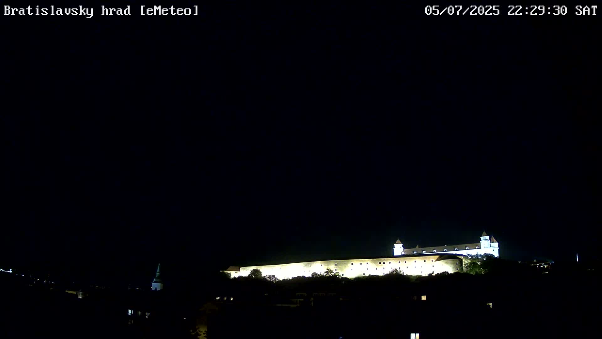 Bratislava, Bratislavský hrad (Bratislava Castle) South View Live Cam - Stare Mesto, Okres Bratislava I, Bratislava, Slovakia