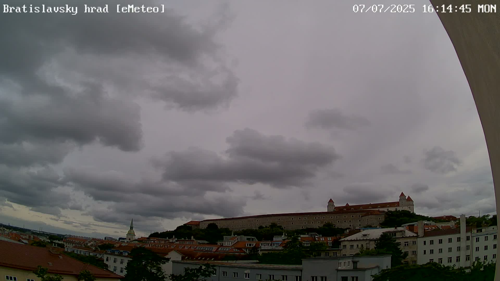 Bratislava, Bratislavský hrad (Bratislava Castle) South View Live Cam - Stare Mesto, Okres Bratislava I, Bratislava, Slovakia