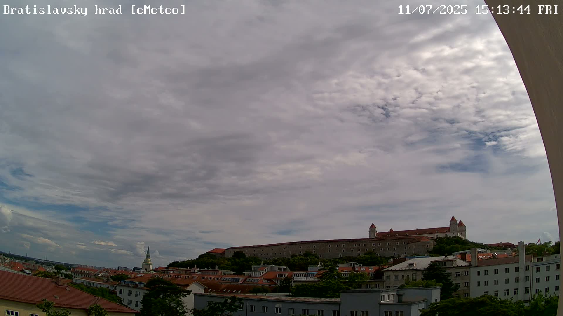 Bratislava, Bratislavský hrad (Bratislava Castle) South View Live Cam - Stare Mesto, Okres Bratislava I, Bratislava, Slovakia