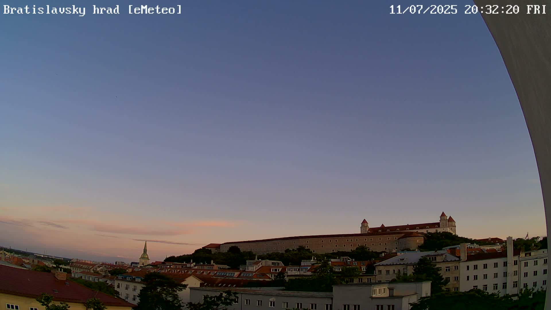 Bratislava, Bratislavský hrad (Bratislava Castle) South View Live Cam - Stare Mesto, Okres Bratislava I, Bratislava, Slovakia