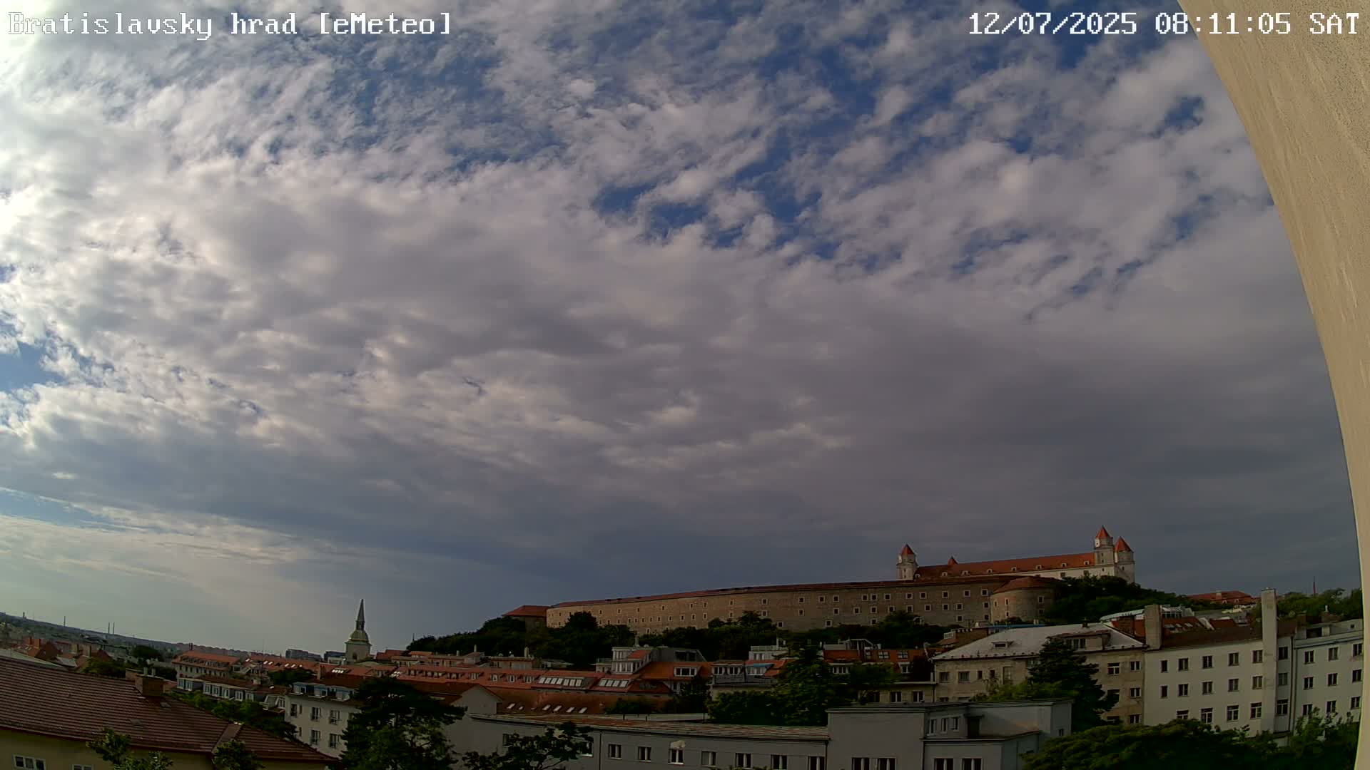 Bratislava, Bratislavský hrad (Bratislava Castle) South View Live Cam - Stare Mesto, Okres Bratislava I, Bratislava, Slovakia