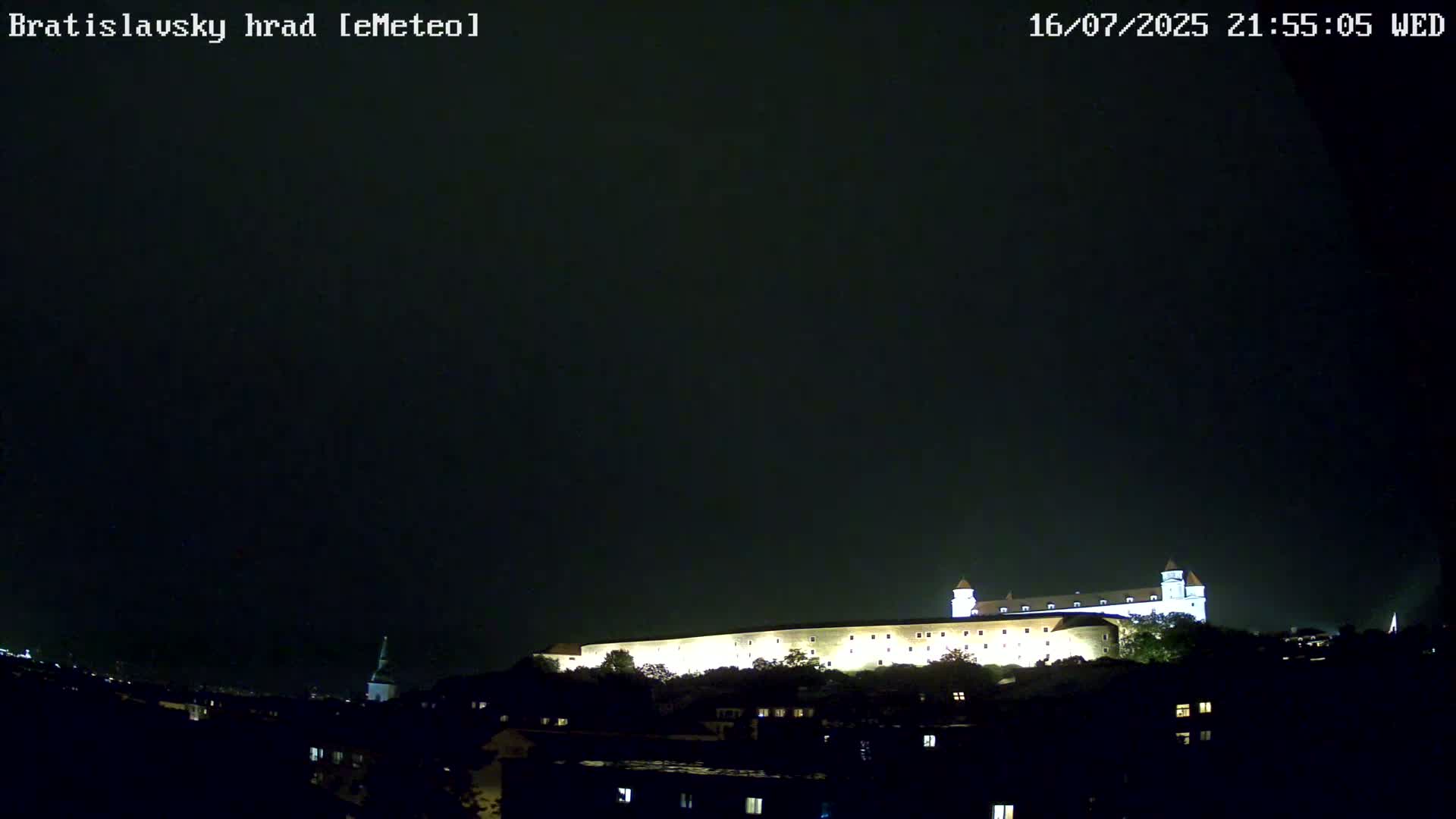 Bratislava, Bratislavský hrad (Bratislava Castle) South View Live Cam - Stare Mesto, Okres Bratislava I, Bratislava, Slovakia