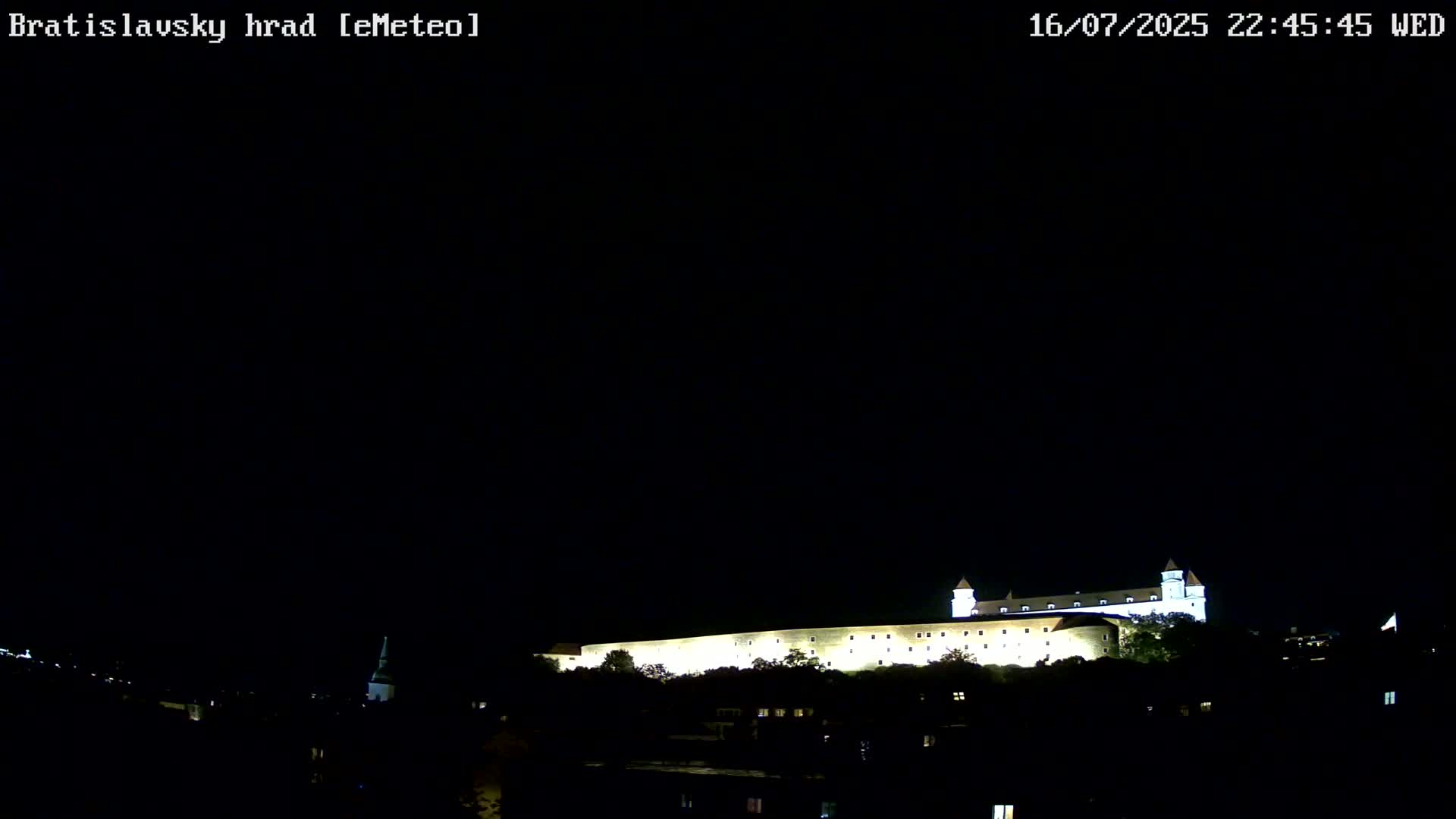 Bratislava, Bratislavský hrad (Bratislava Castle) South View Live Cam - Stare Mesto, Okres Bratislava I, Bratislava, Slovakia