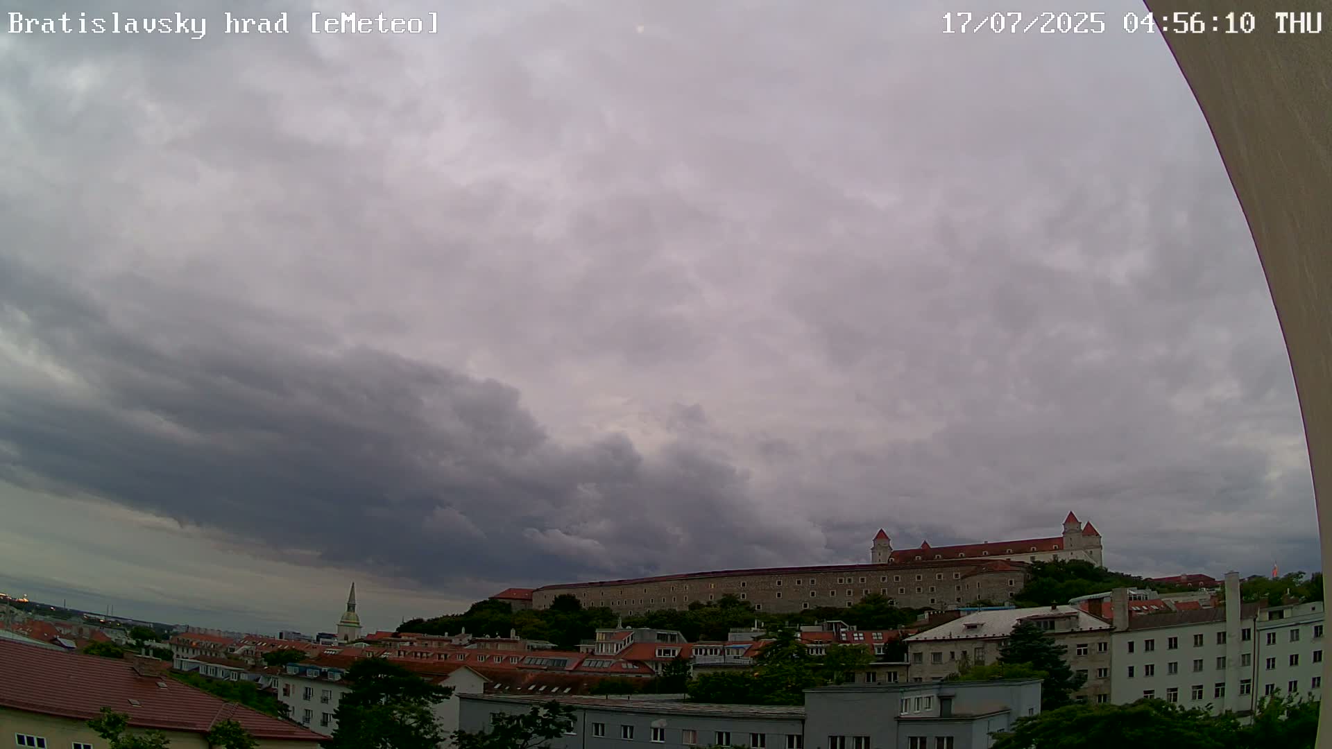 Bratislava, Bratislavský hrad (Bratislava Castle) South View Live Cam - Stare Mesto, Okres Bratislava I, Bratislava, Slovakia