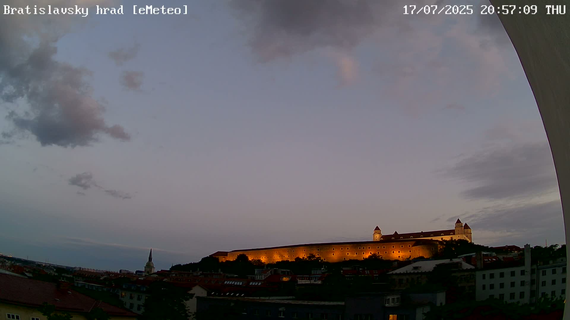 Bratislava, Bratislavský hrad (Bratislava Castle) South View Live Cam - Stare Mesto, Okres Bratislava I, Bratislava, Slovakia