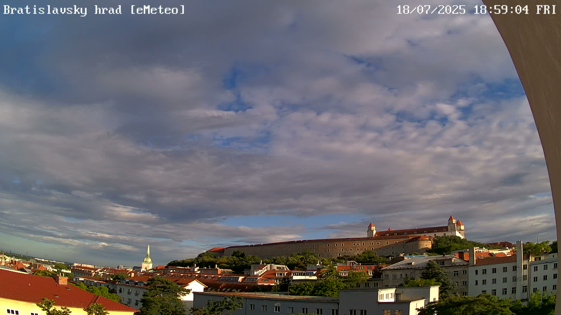 Bratislava, Bratislavský hrad (Bratislava Castle) South View Live Cam - Stare Mesto, Okres Bratislava I, Bratislava, Slovakia