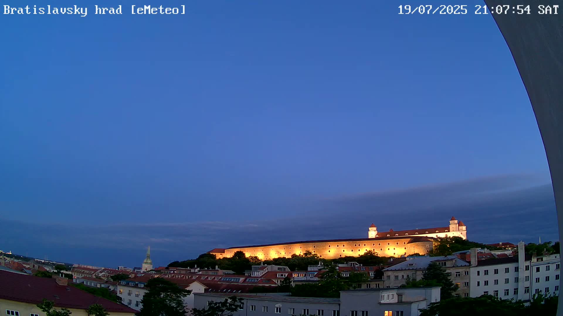 Bratislava, Bratislavský hrad (Bratislava Castle) South View Live Cam - Stare Mesto, Okres Bratislava I, Bratislava, Slovakia