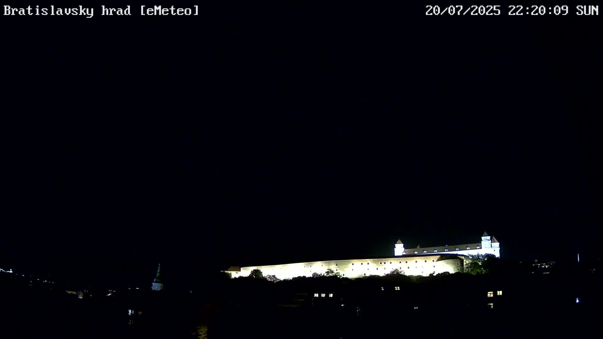 Bratislava, Bratislavský hrad (Bratislava Castle) South View Live Cam - Stare Mesto, Okres Bratislava I, Bratislava, Slovakia