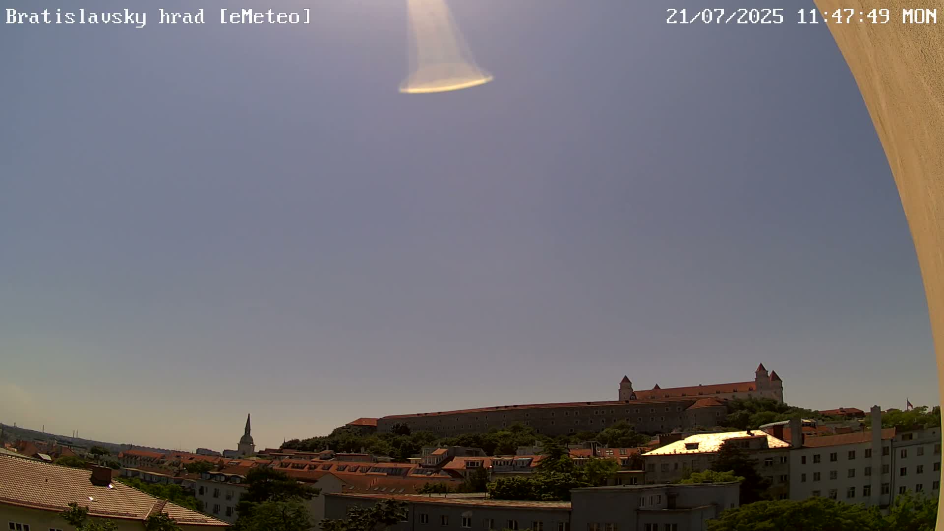 Bratislava, Bratislavský hrad (Bratislava Castle) South View Live Cam - Stare Mesto, Okres Bratislava I, Bratislava, Slovakia