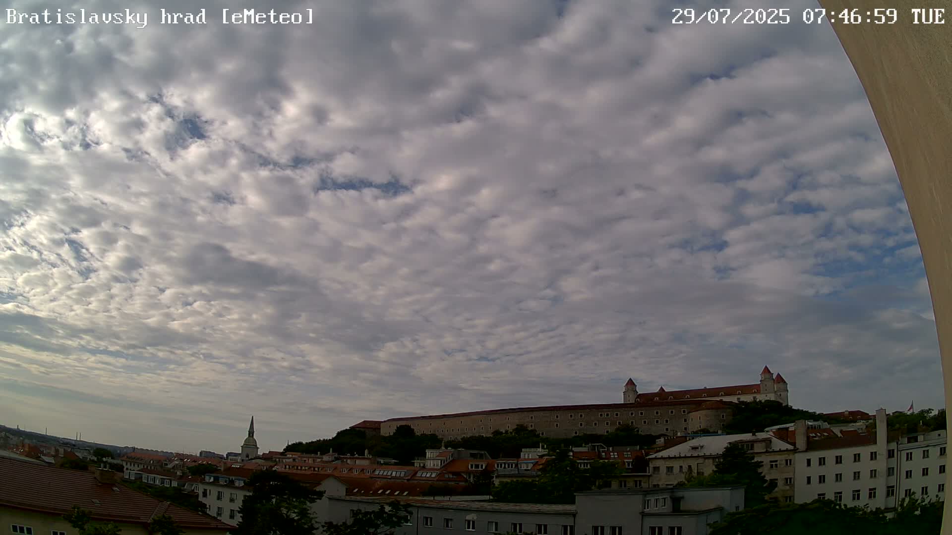 Bratislava, Bratislavský hrad (Bratislava Castle) South View Live Cam - Stare Mesto, Okres Bratislava I, Bratislava, Slovakia