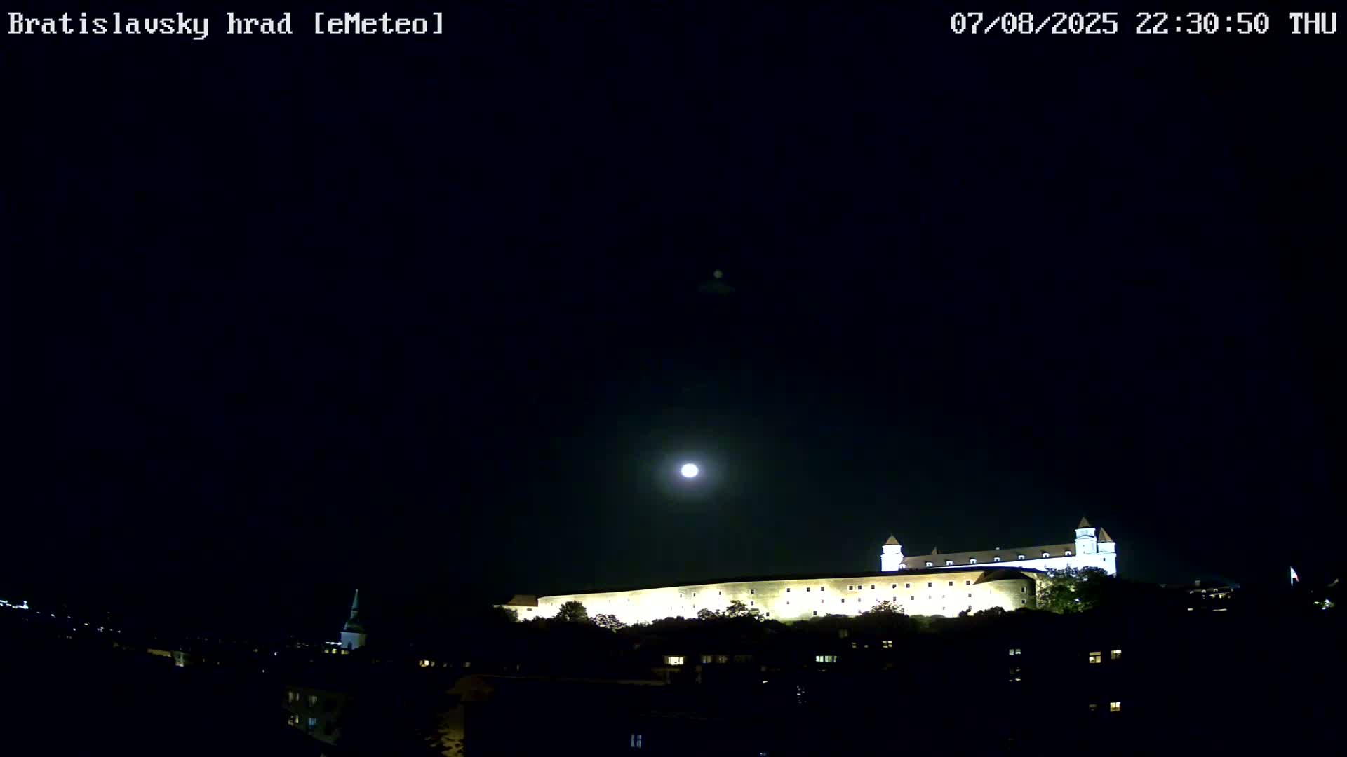 Bratislava, Bratislavský hrad (Bratislava Castle) South View Live Cam - Stare Mesto, Okres Bratislava I, Bratislava, Slovakia