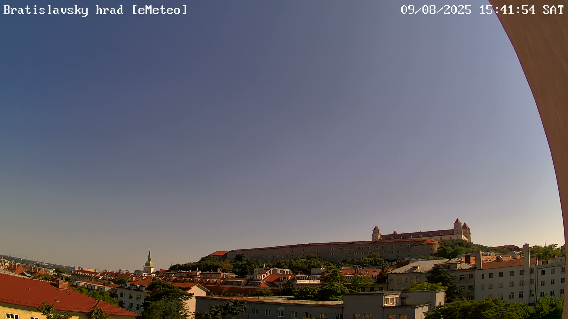 Bratislava, Bratislavský hrad (Bratislava Castle) South View Live Cam - Stare Mesto, Okres Bratislava I, Bratislava, Slovakia