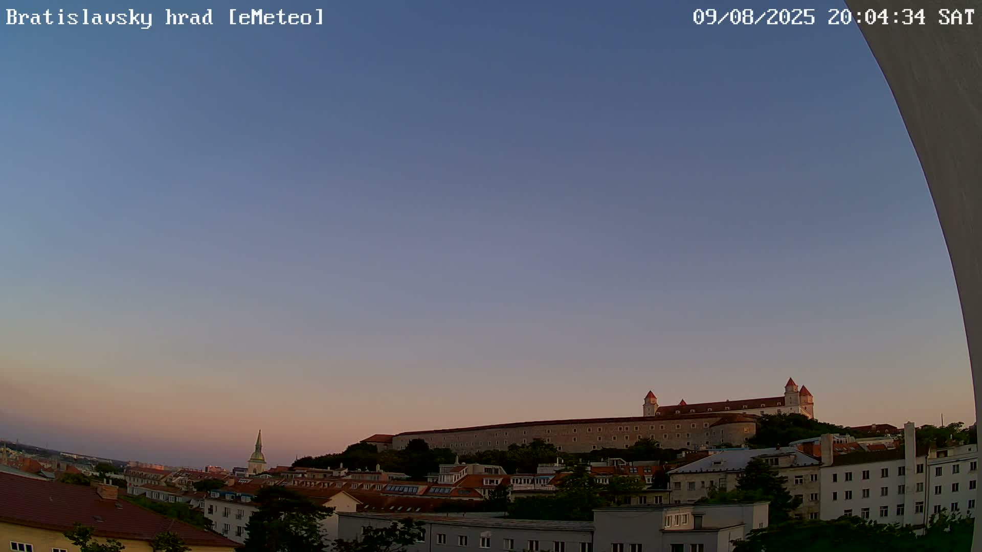 Bratislava, Bratislavský hrad (Bratislava Castle) South View Live Cam - Stare Mesto, Okres Bratislava I, Bratislava, Slovakia