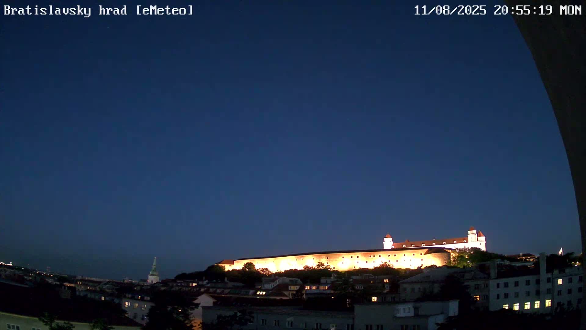 Bratislava, Bratislavský hrad (Bratislava Castle) South View Live Cam - Stare Mesto, Okres Bratislava I, Bratislava, Slovakia