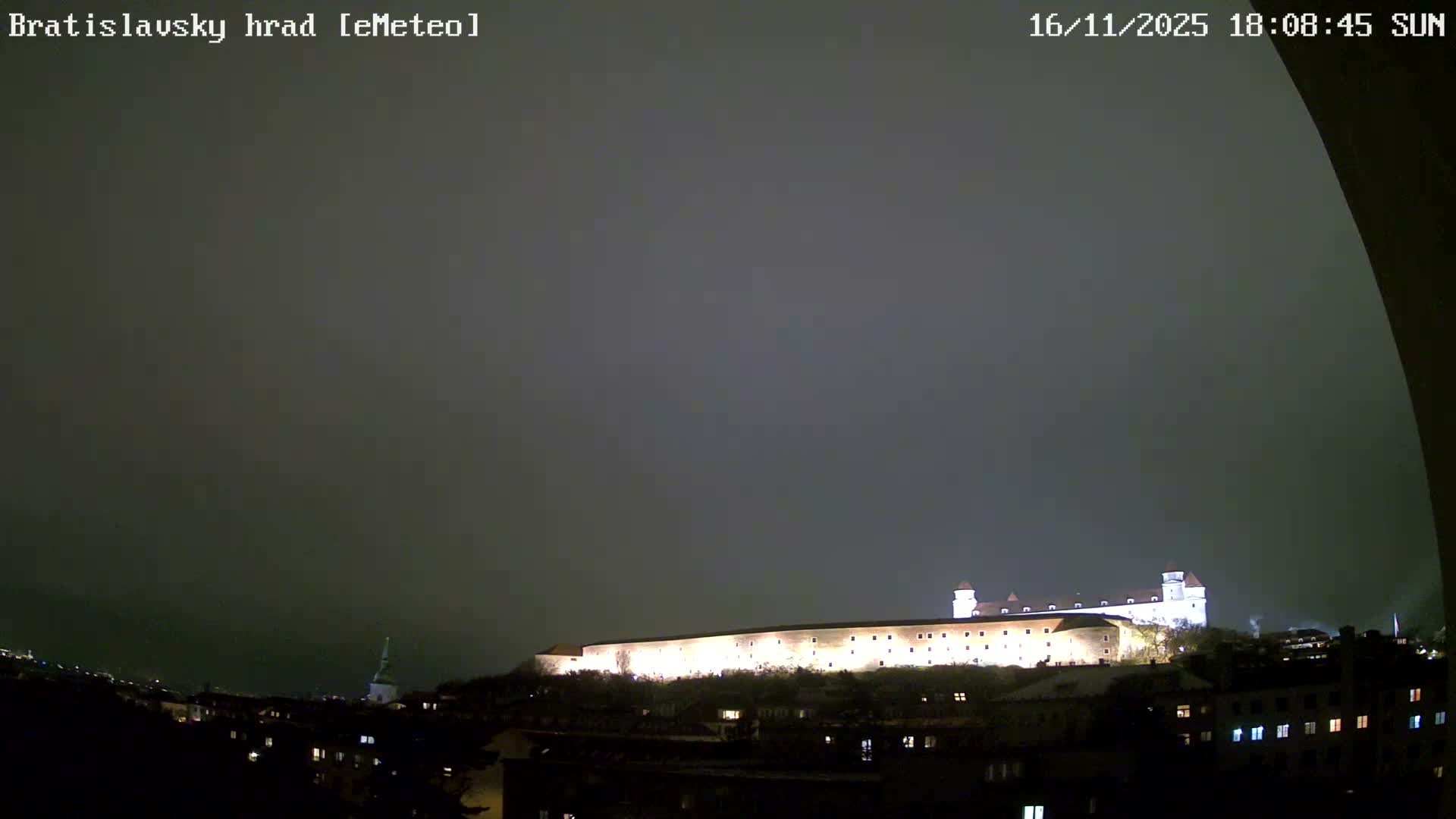 Bratislava, Bratislavský hrad (Bratislava Castle) South View Live Cam - Stare Mesto, Okres Bratislava I, Bratislava, Slovakia