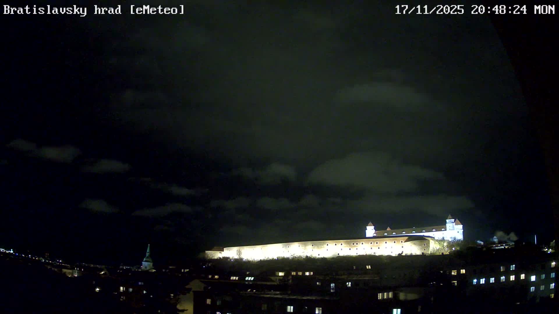 Bratislava, Bratislavský hrad (Bratislava Castle) South View Live Cam - Stare Mesto, Okres Bratislava I, Bratislava, Slovakia