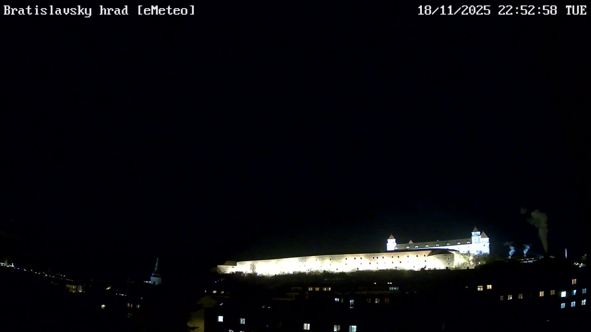 Bratislava, Bratislavský hrad (Bratislava Castle) South View Live Cam - Stare Mesto, Okres Bratislava I, Bratislava, Slovakia