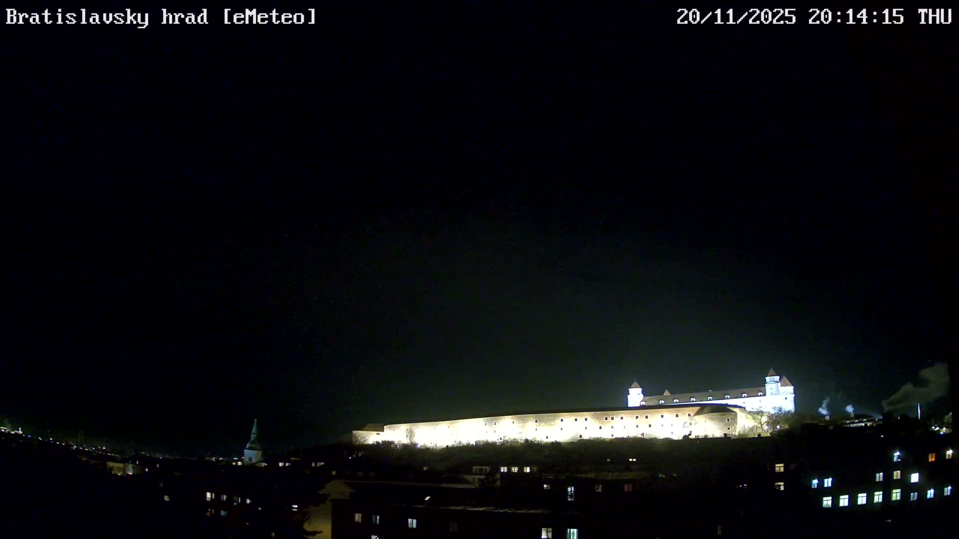 Bratislava, Bratislavský hrad (Bratislava Castle) South View Live Cam - Stare Mesto, Okres Bratislava I, Bratislava, Slovakia