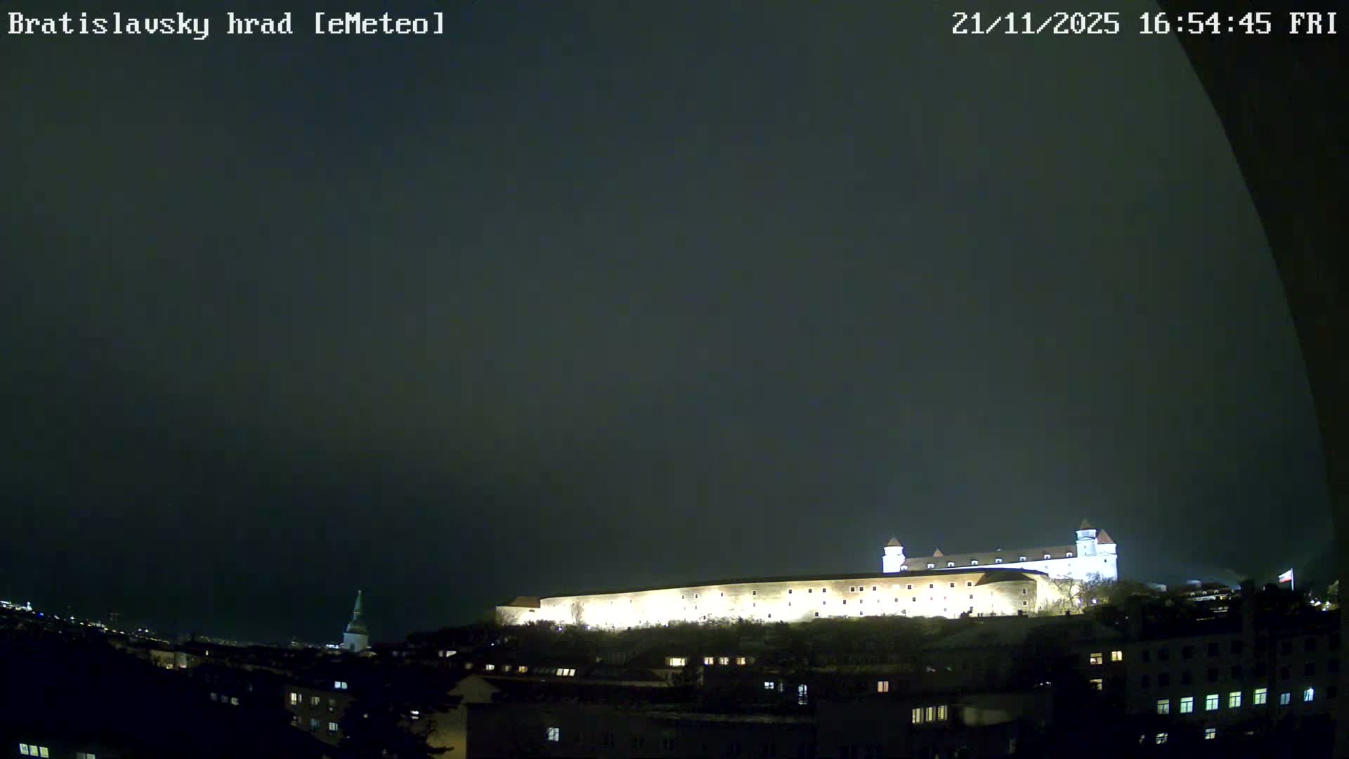 Bratislava, Bratislavský hrad (Bratislava Castle) South View Live Cam - Stare Mesto, Okres Bratislava I, Bratislava, Slovakia