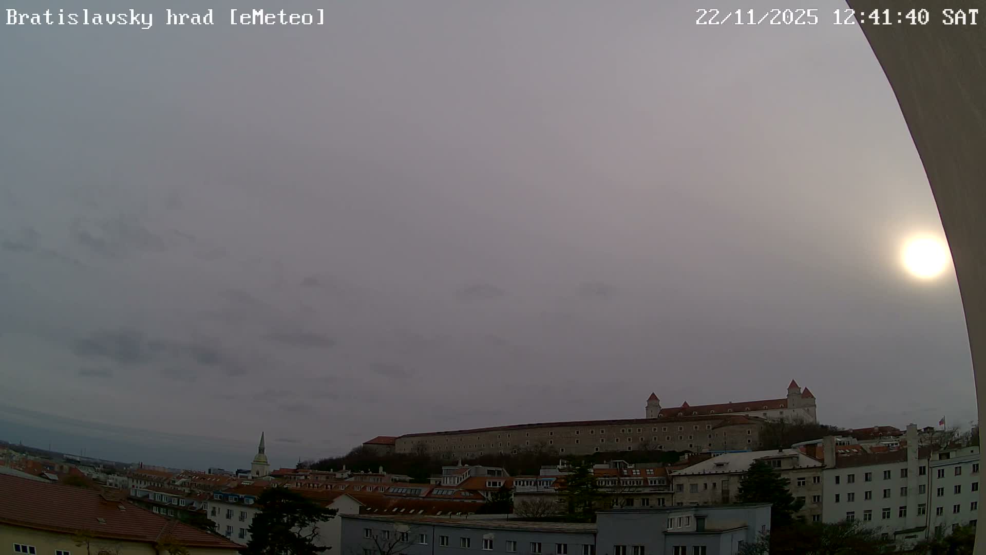 Bratislava, Bratislavský hrad (Bratislava Castle) South View Live Cam - Stare Mesto, Okres Bratislava I, Bratislava, Slovakia