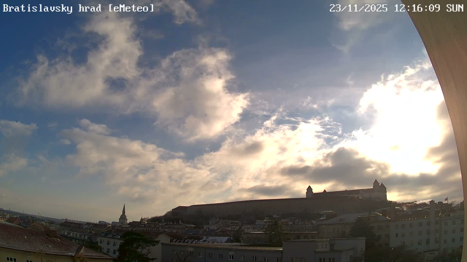 Bratislava, Bratislavský hrad (Bratislava Castle) South View Live Cam - Stare Mesto, Okres Bratislava I, Bratislava, Slovakia