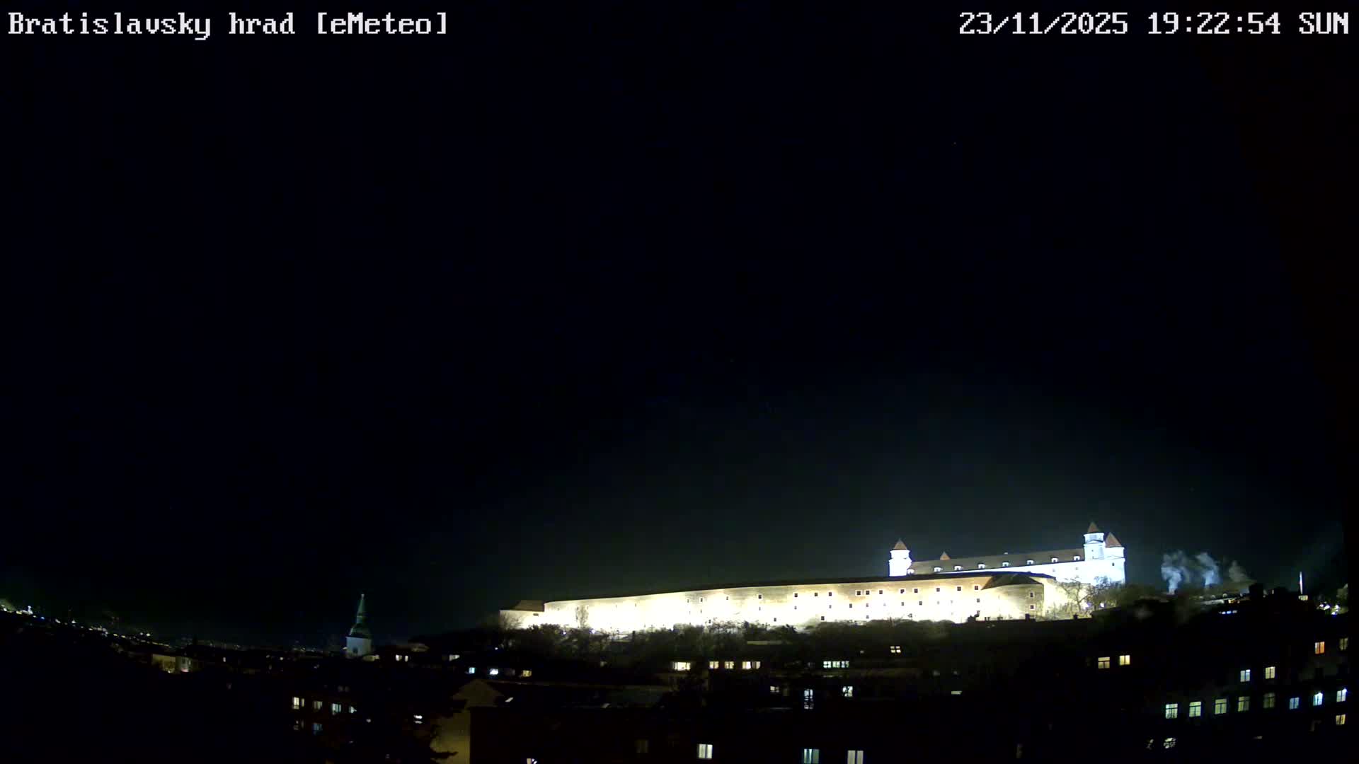Bratislava, Bratislavský hrad (Bratislava Castle) South View Live Cam - Stare Mesto, Okres Bratislava I, Bratislava, Slovakia