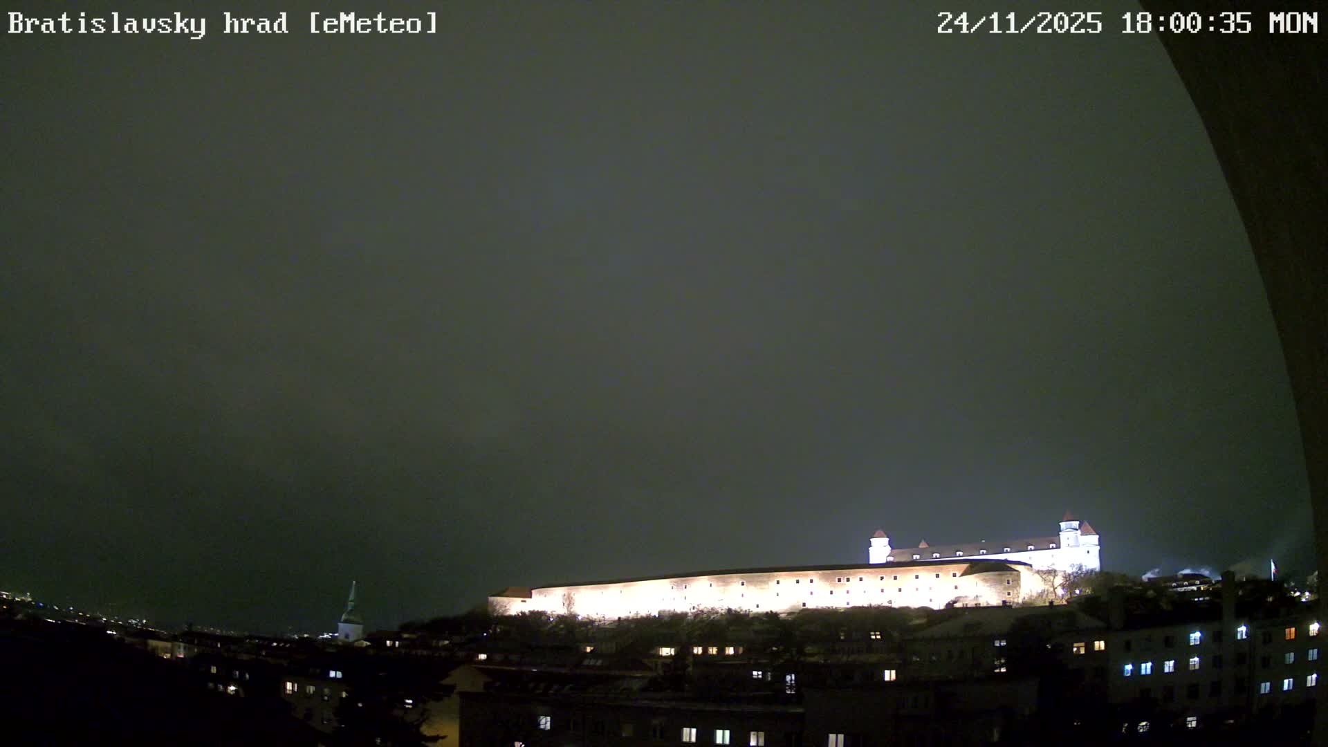 Bratislava, Bratislavský hrad (Bratislava Castle) South View Live Cam - Stare Mesto, Okres Bratislava I, Bratislava, Slovakia