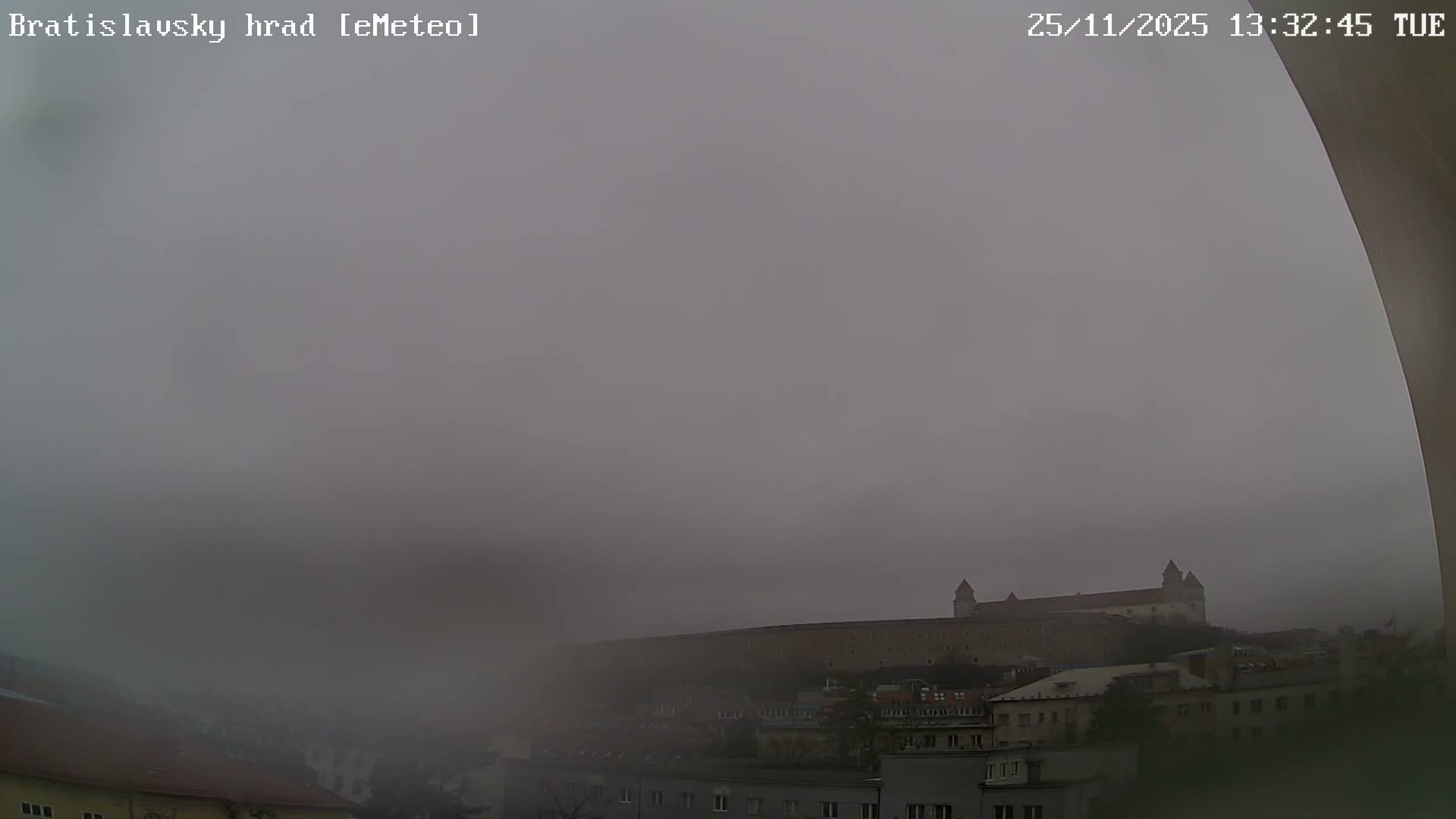 Bratislava, Bratislavský hrad (Bratislava Castle) South View Live Cam - Stare Mesto, Okres Bratislava I, Bratislava, Slovakia